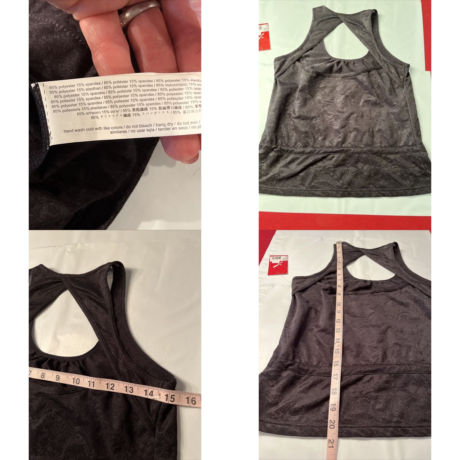 Vintage Capezio Dance Darina Top Lace Black Roses 10706C New Black Tank Top Ties Large Size L / US 10 / IT 46 - 8 Thumbnail