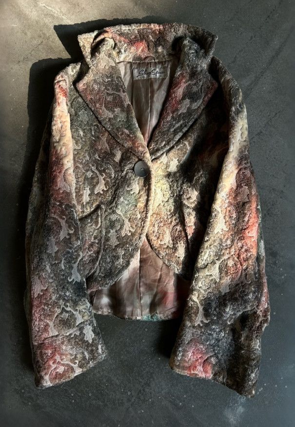 Share Spirit Vintage Distressed Jacquard Jacket