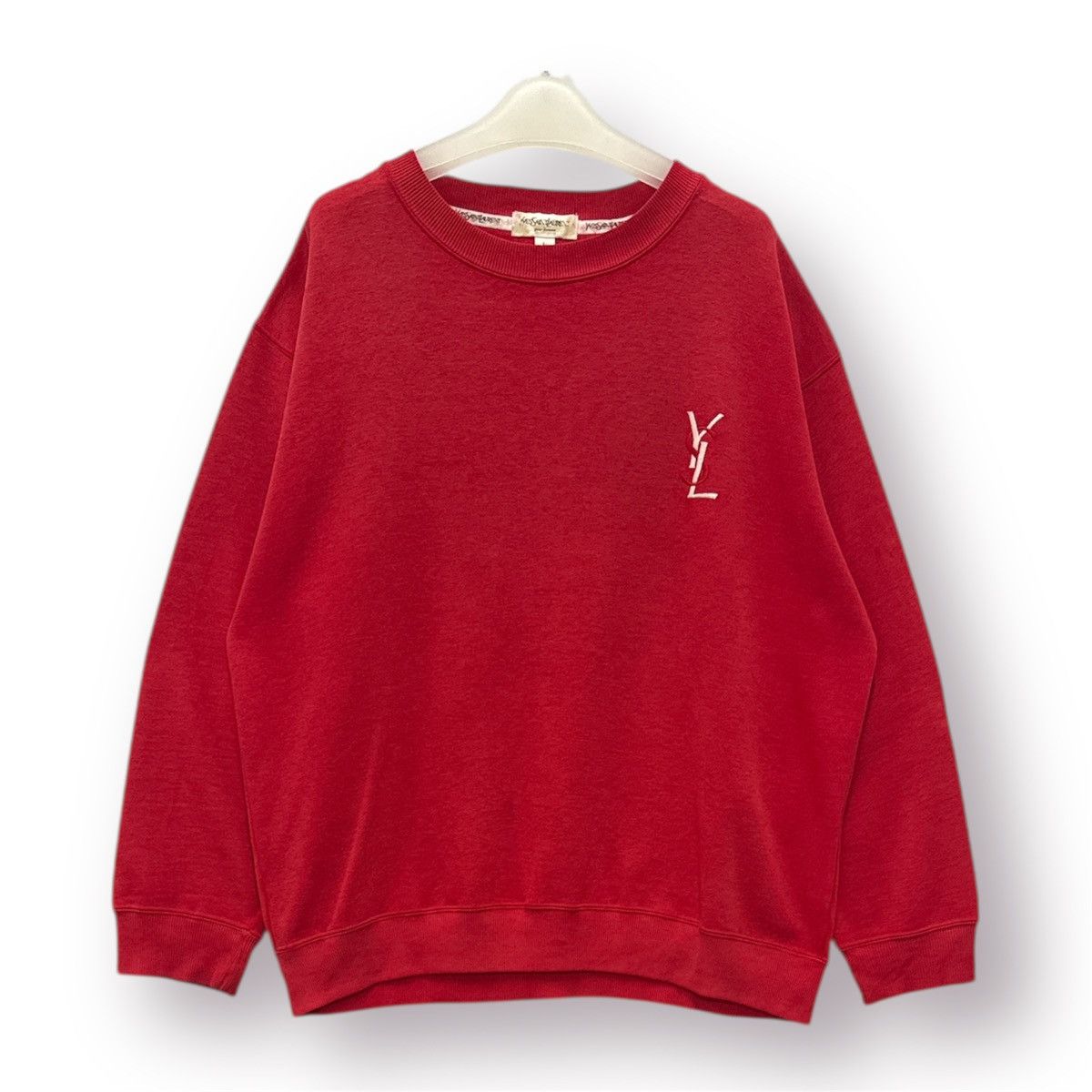 Yves Saint Laurent 90s Designer YvesSaintLaurent Embroided Spellout Logo Sweat Size US L / EU 52-54 / 3 - 2 Thumbnail