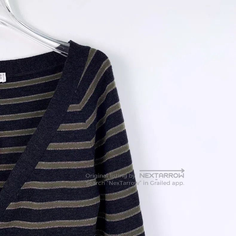 Brunello Cucinelli Brunello Cucinelli Color-blocked striped wool V-neck long- Size XS / US 0-2 / IT 36-38 - 3 Thumbnail