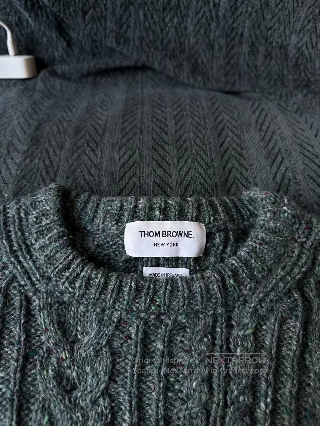 Thom Browne Thom Browne Grey Cable Knit Sweater| Size US L / EU 52-54 / 3 - 3 Thumbnail