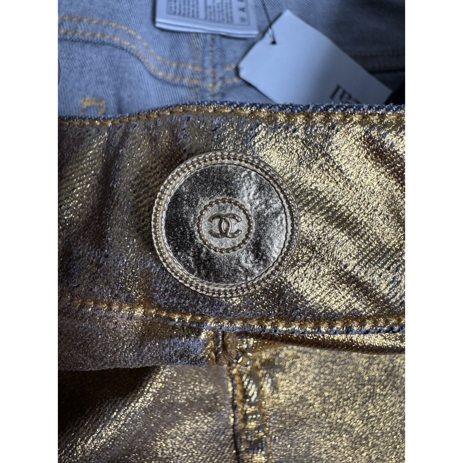 Chanel CHANEL NWT Gold Denim Djuns Size 34 $1450 Size 34" / US 12 / IT 48 - 18 Thumbnail