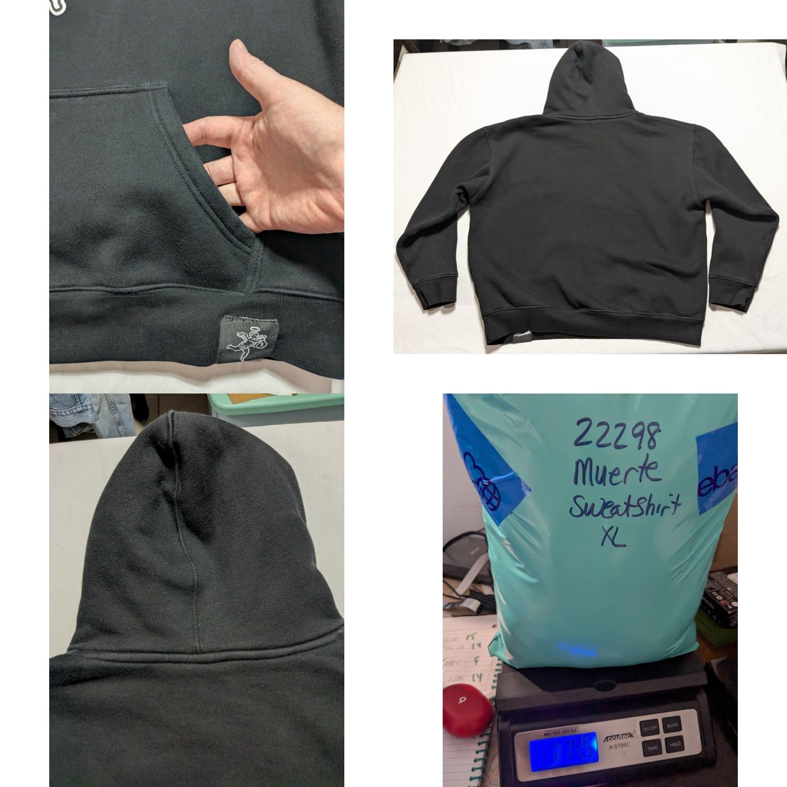 Vintage Hasta Muerte Motivated LTTRS GET MONEY CHEREB Men XL Black Heavyweight Hoodie Size US XL / EU 56 / 4 - 9 Thumbnail