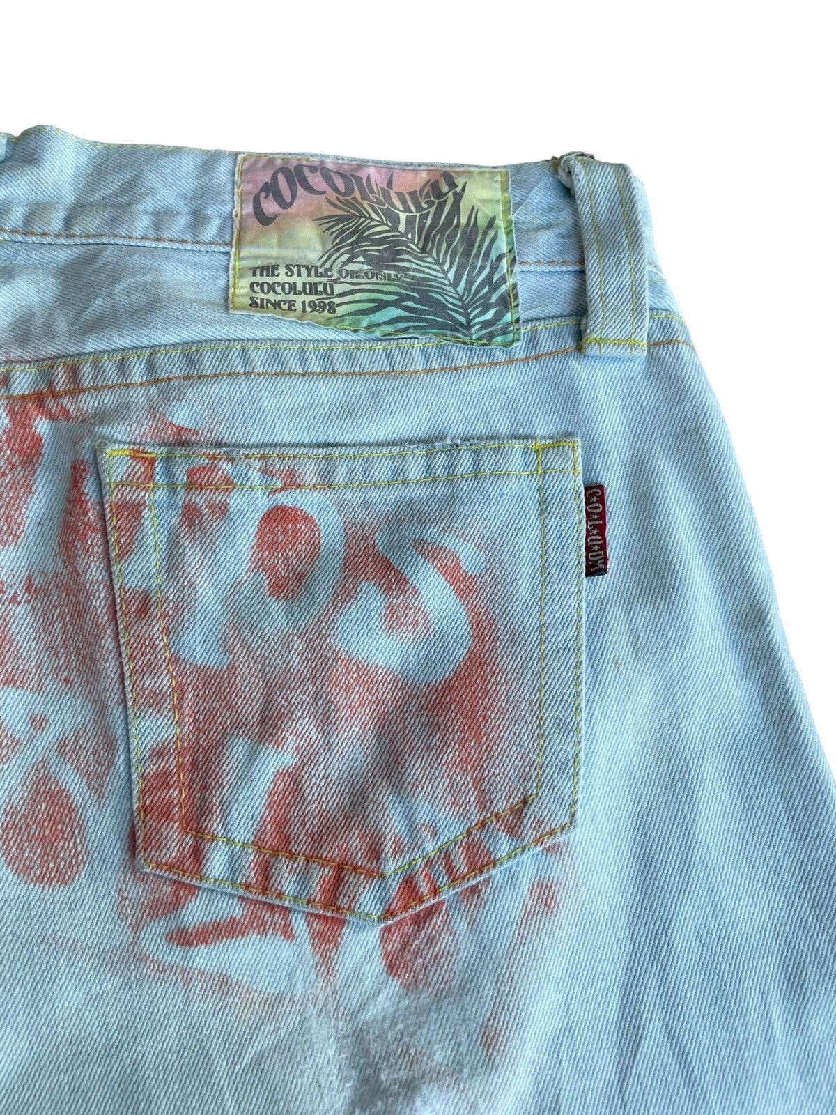 Japanese Brand Vintage Y2K Japanese Cocolulu Surf Trip Paint Spellout Jeans Size US 34 / EU 50 - 10 Thumbnail