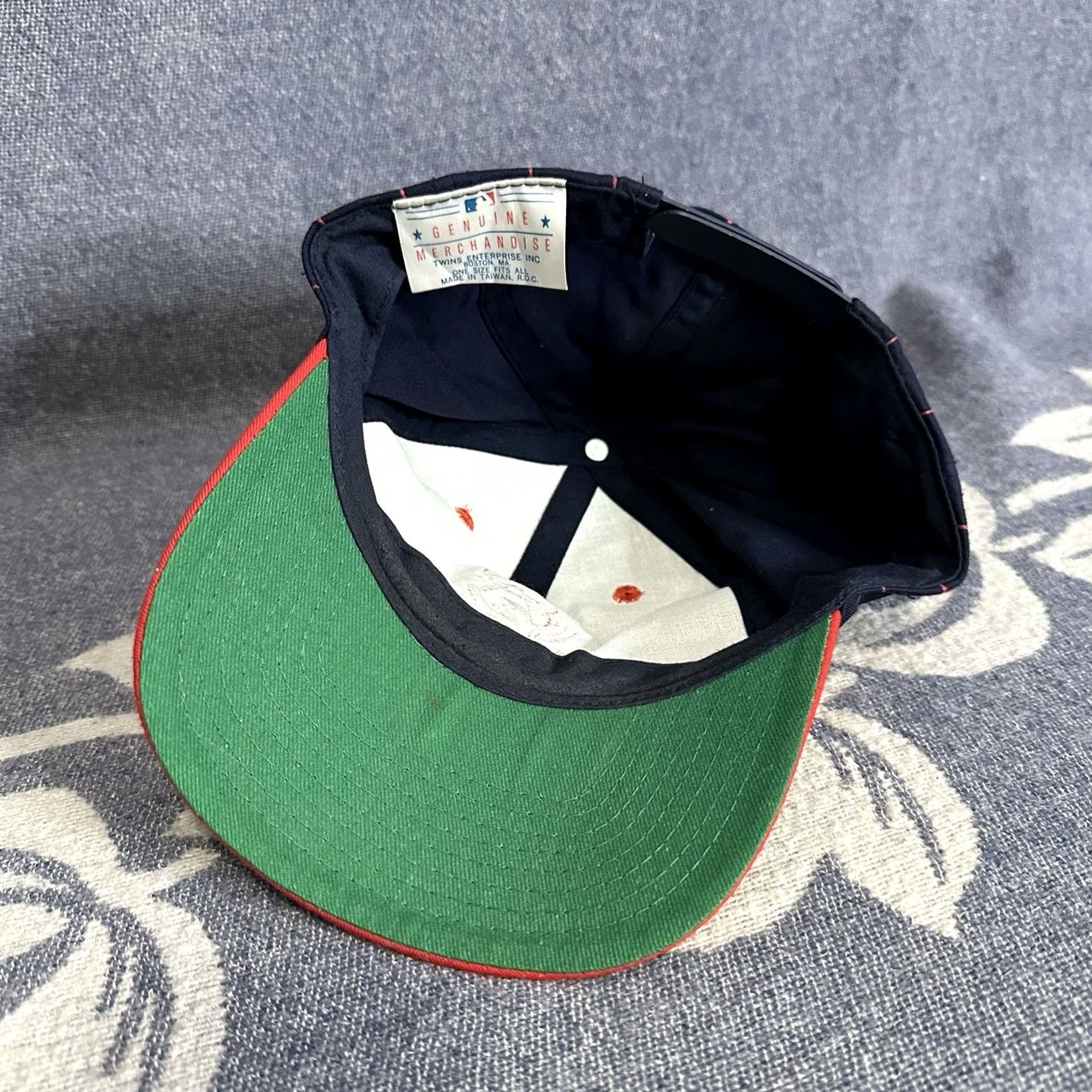 Vintage VINTAGE Snap-Back Baseball Cap Men One Size Blue Red Angelos California Pinstripe Adjust Adjustable Sports Cap Size ONE SIZE - 3 Thumbnail