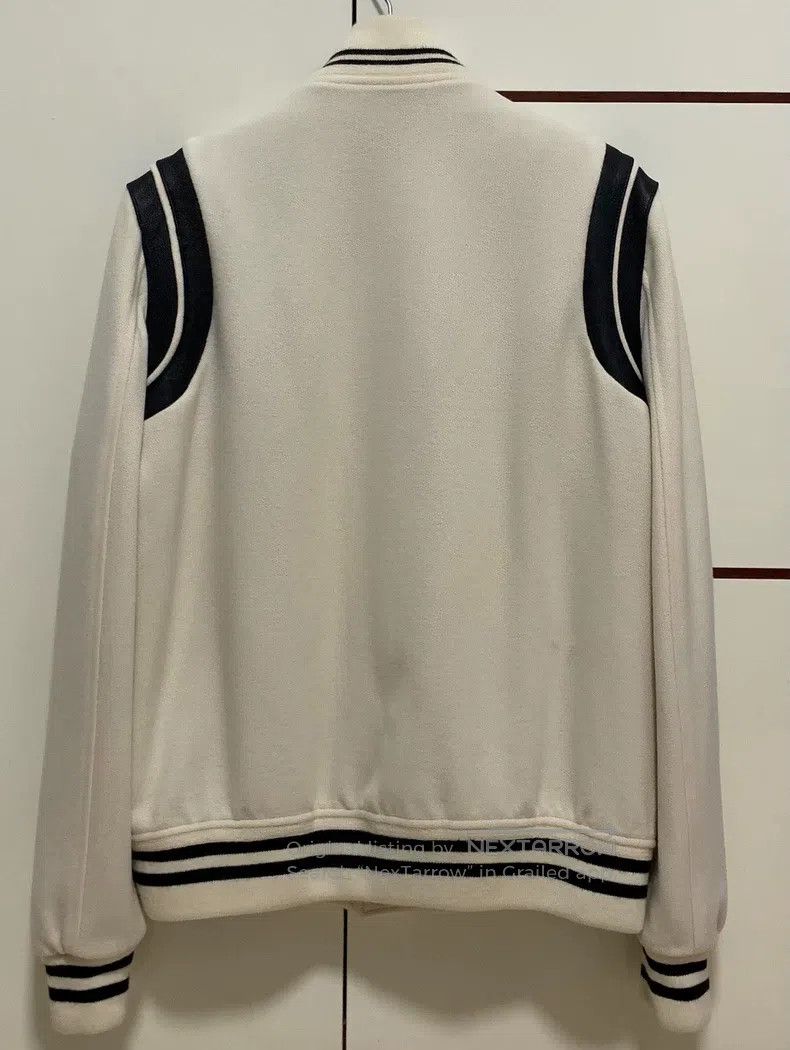 Saint Laurent Paris Saint Laurent Paris White Wool Blend Leather Baseball Jack Size US L / EU 52-54 / 3 - 2 Thumbnail