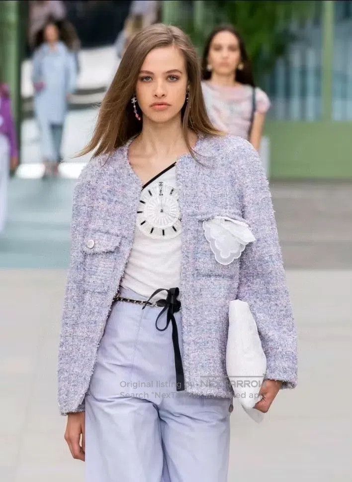 Chanel Chanel Lavender purple silhouette jacket Size XXS / US 00 / IT 34 - 7 Thumbnail