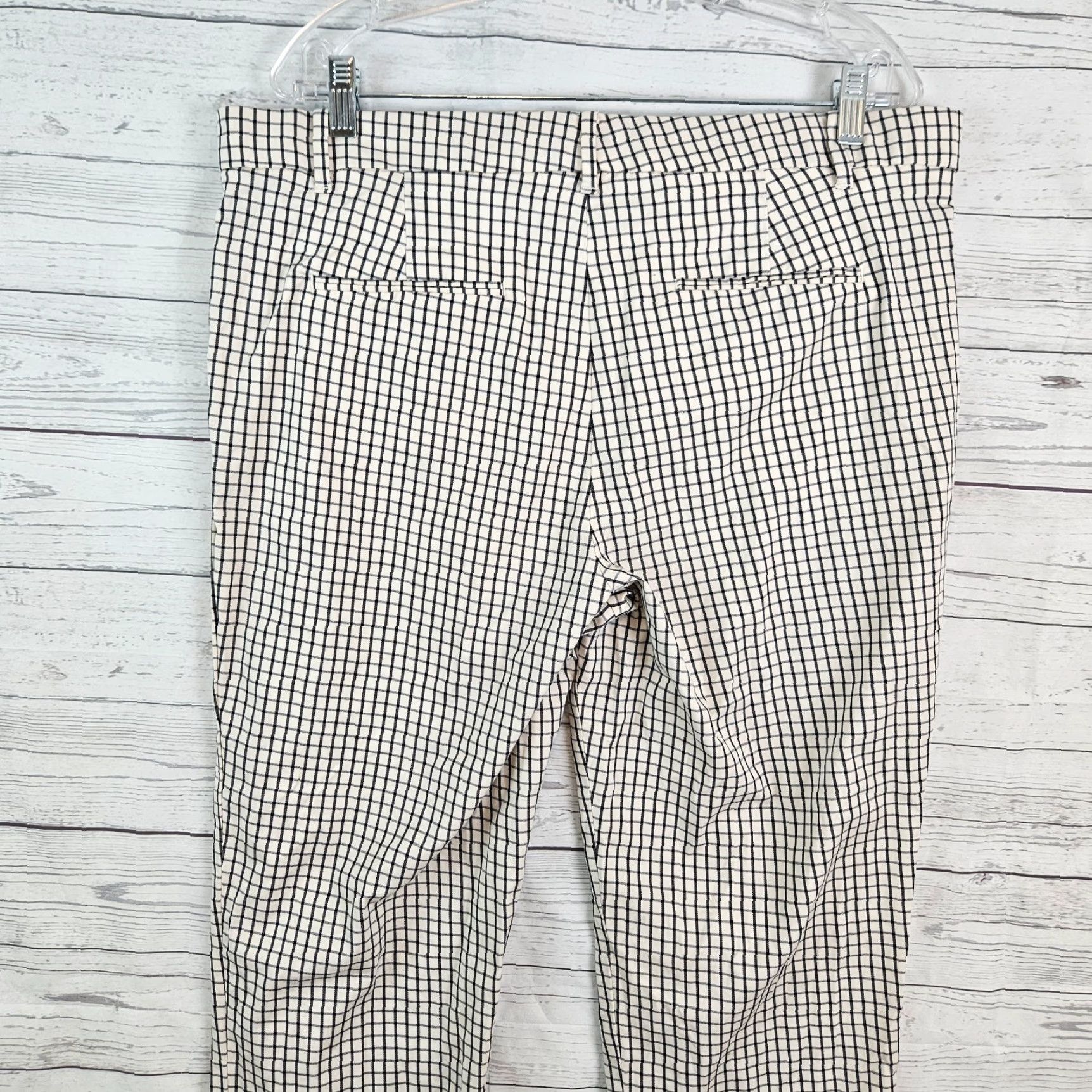 Ann Taylor Ann Taylor Womens Ankle Pants Sz 14 Black Beige Cotton Blend High Rise Pants Women 14 Black Beige Cotton Blend High Rise Size 36" / US 14 / IT 50 - 4 Thumbnail