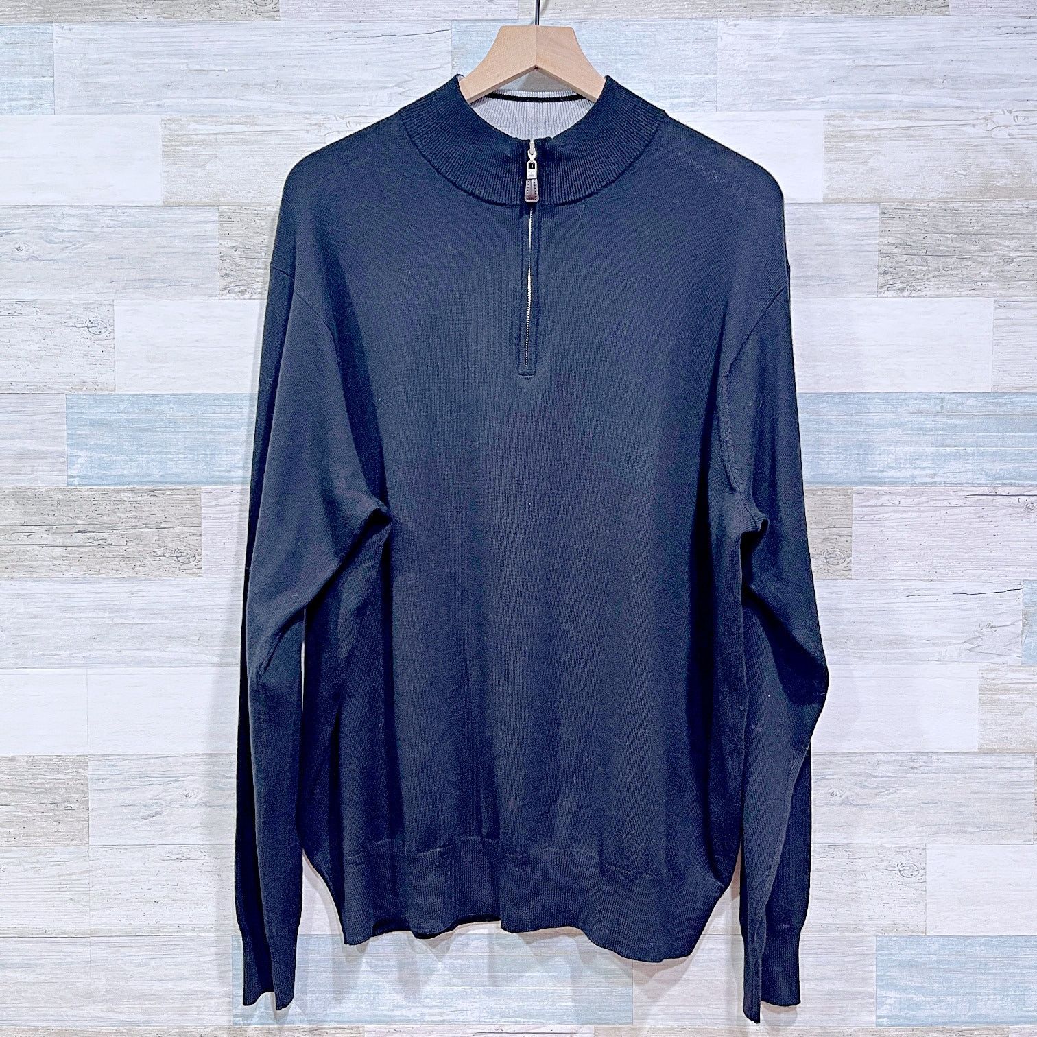 Peter Millar Peter Millar Merino Wool Silk 1/4 Pullover Sweater Black XXL Size US XXL / EU 58 / 5 - 1 Thumbnail