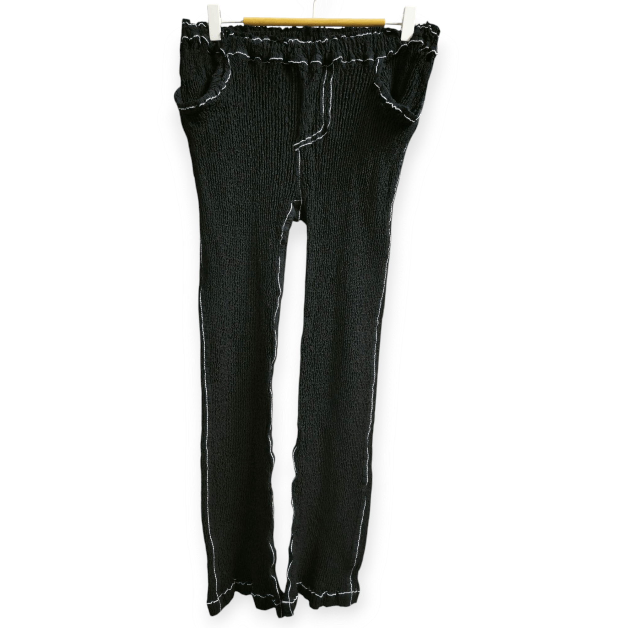 Pleats Please Issey Miyake Popcorn Cauliflower Black/White Pant Size 37" - 2 Thumbnail