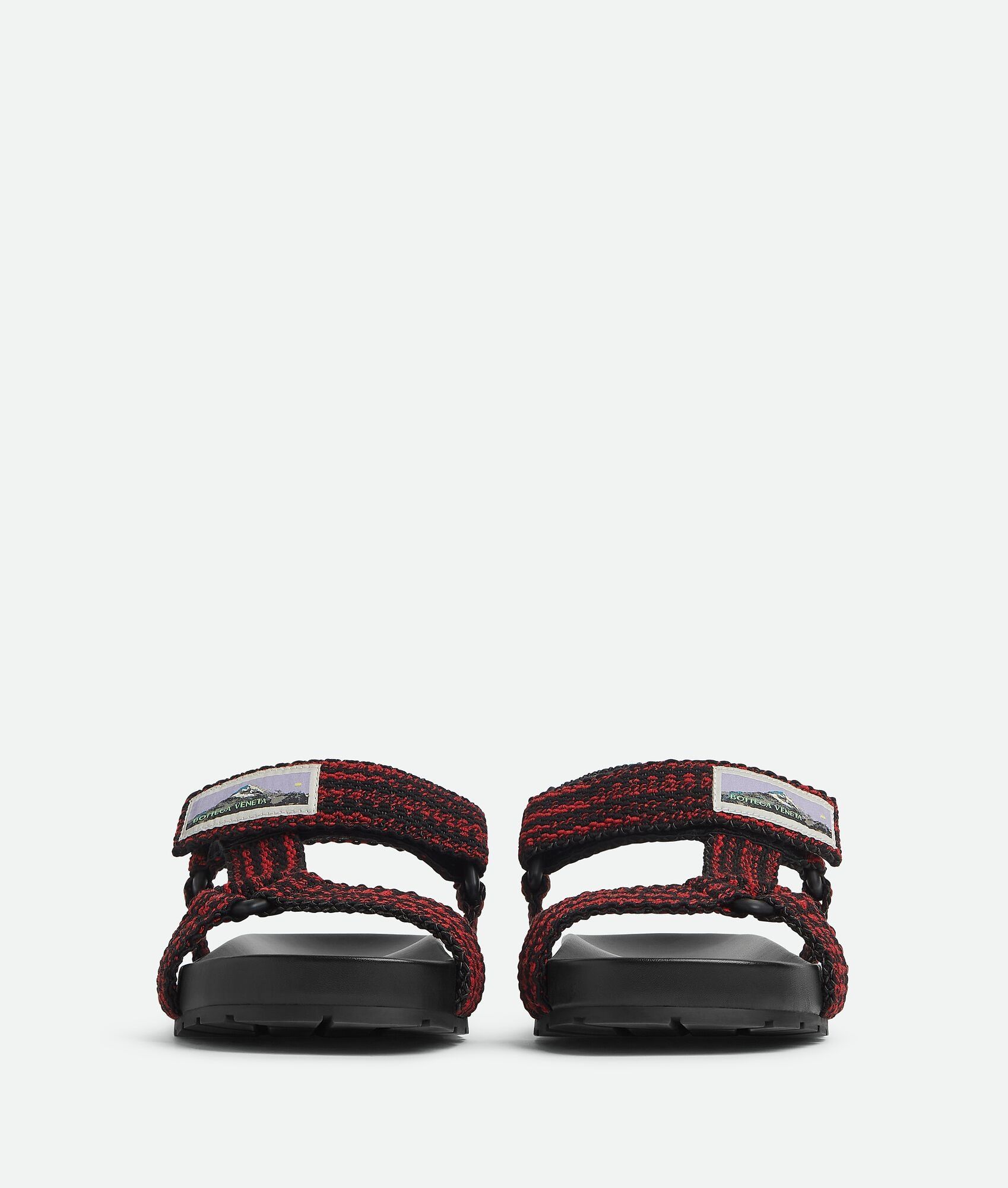 Bottega Veneta o1w1db10825 Trip Sandals in Black/Carmine Size US 11 / EU 44 - 2 Thumbnail