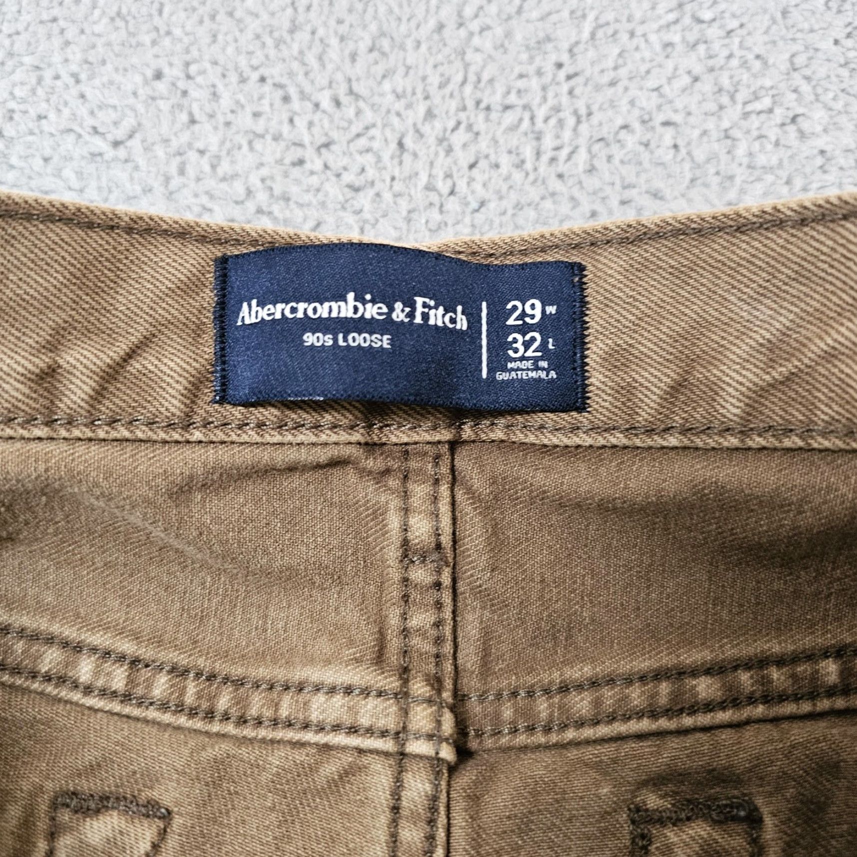 Abercrombie & Fitch VINTAGE Abercrombie & Fitch 90s Loose Jeans Mens 29x30 (Tag 29x32) Beige Straight Denim 5-Pocket Mens Size US 29 - 2 Thumbnail