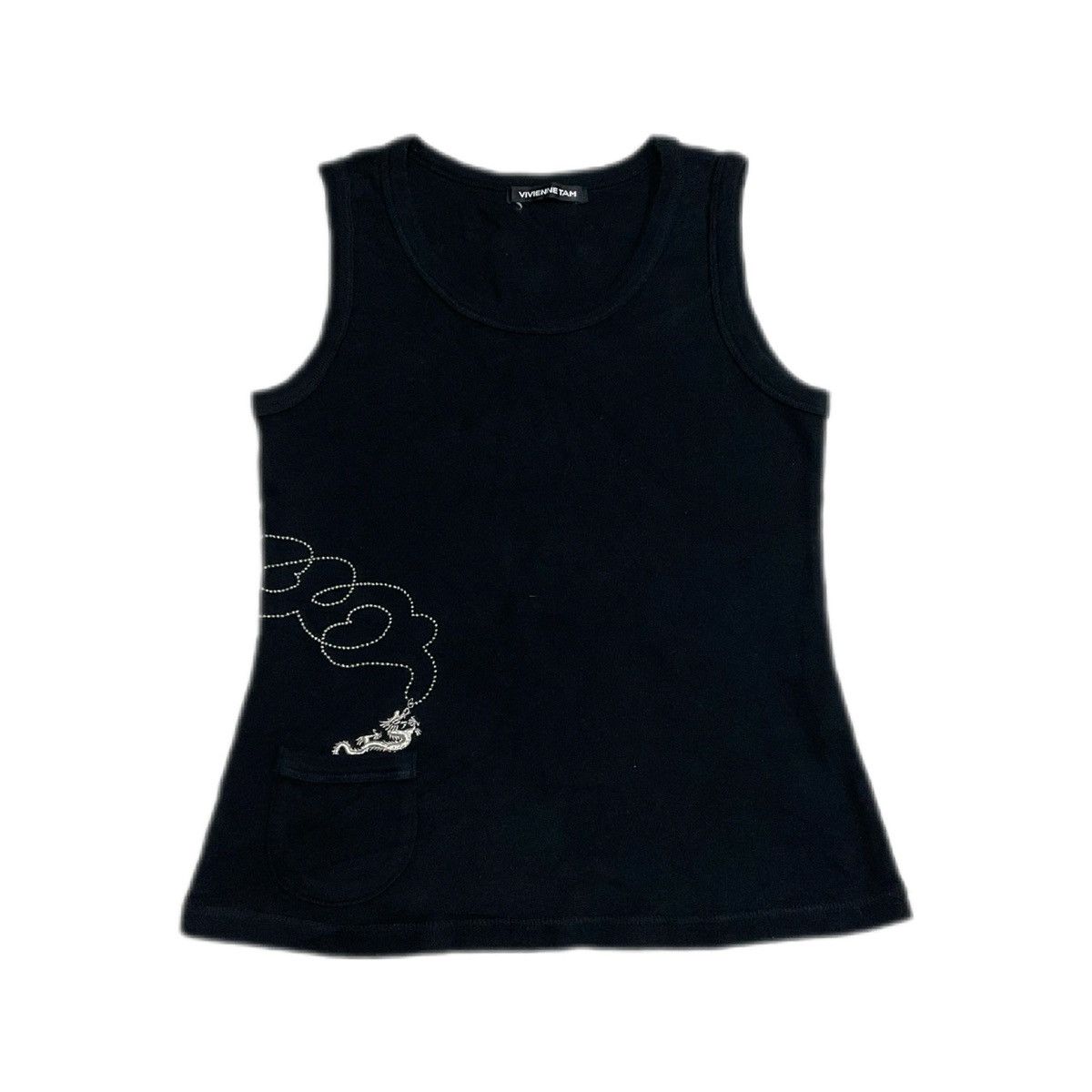 Designer × Japanese Brand 🔥Vintage Vivienne Tam Tank Top Dragon Necklace Embroidered Size US XS / EU 42 / 0 - 2 Thumbnail