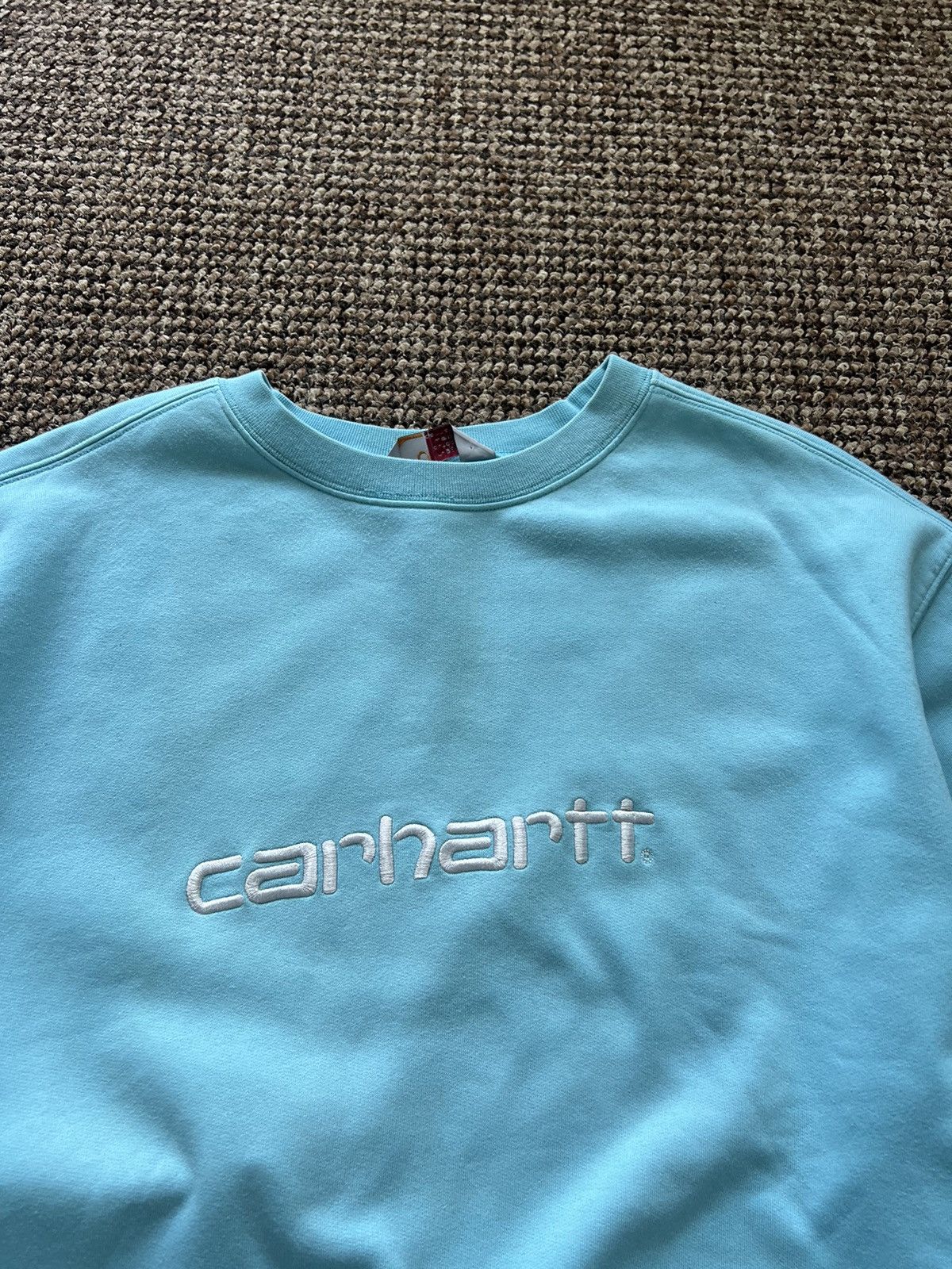 Carhartt × Vintage Vintage Carhartt Sweatshirt Crew Neck 90s Blue Hype Size US XXL / EU 58 / 5 - 4 Thumbnail