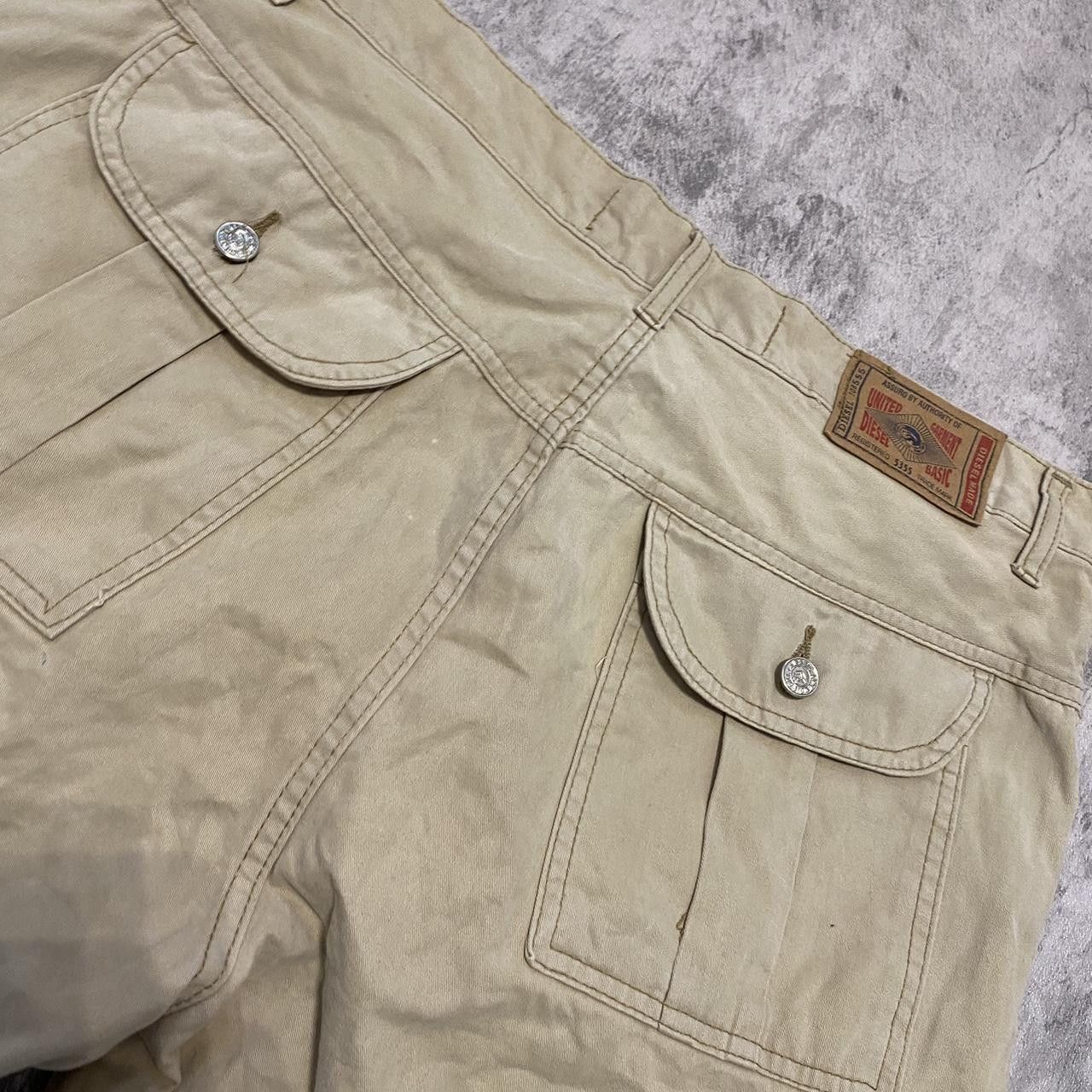 Diesel Tan and cream cargo shorts with a relaxed fit Size US L / EU 52-54 / 3 - 3 Thumbnail