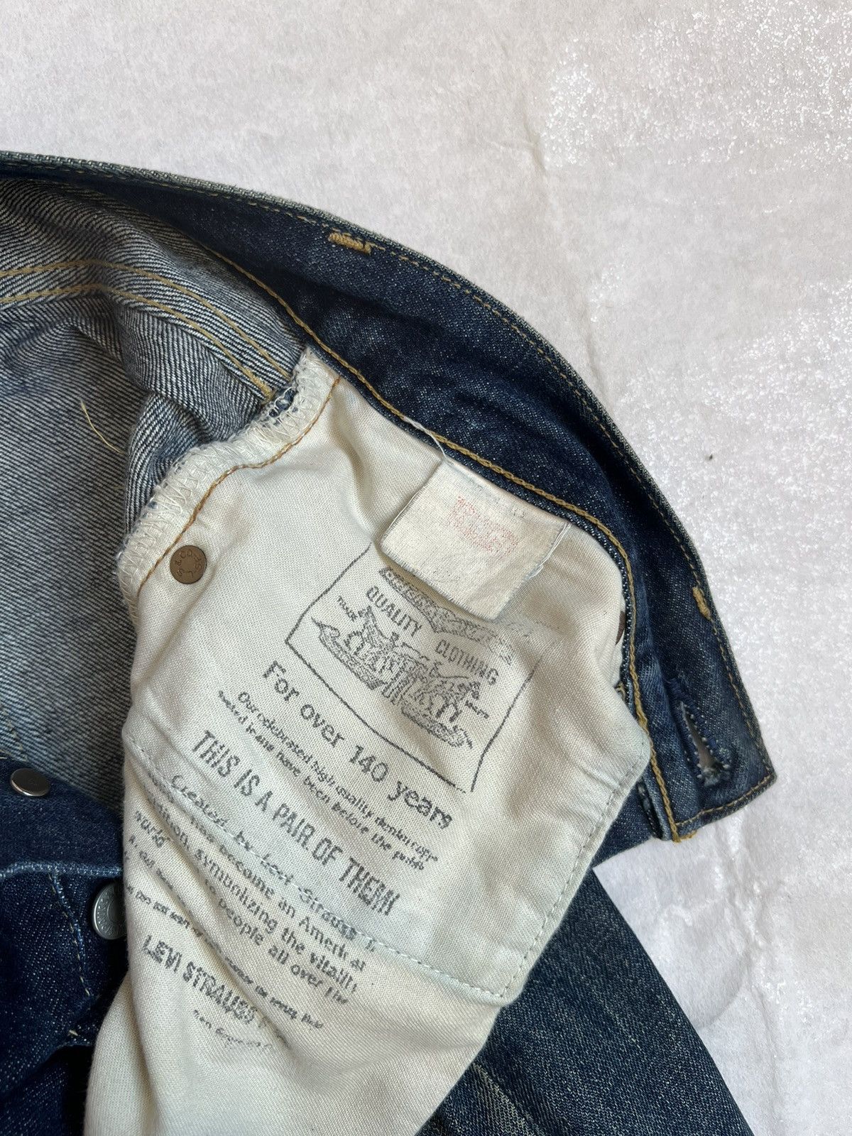 Levi's Vtg Levis 503B Big E Selvedge Denim Fly Button Size US 28 / EU 44 - 10 Thumbnail