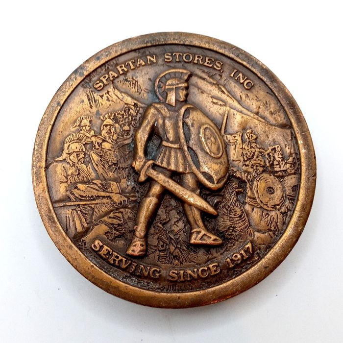 vintage-spartan-stores-belt-buckle-vintage-1974-warrior-grocery-ad