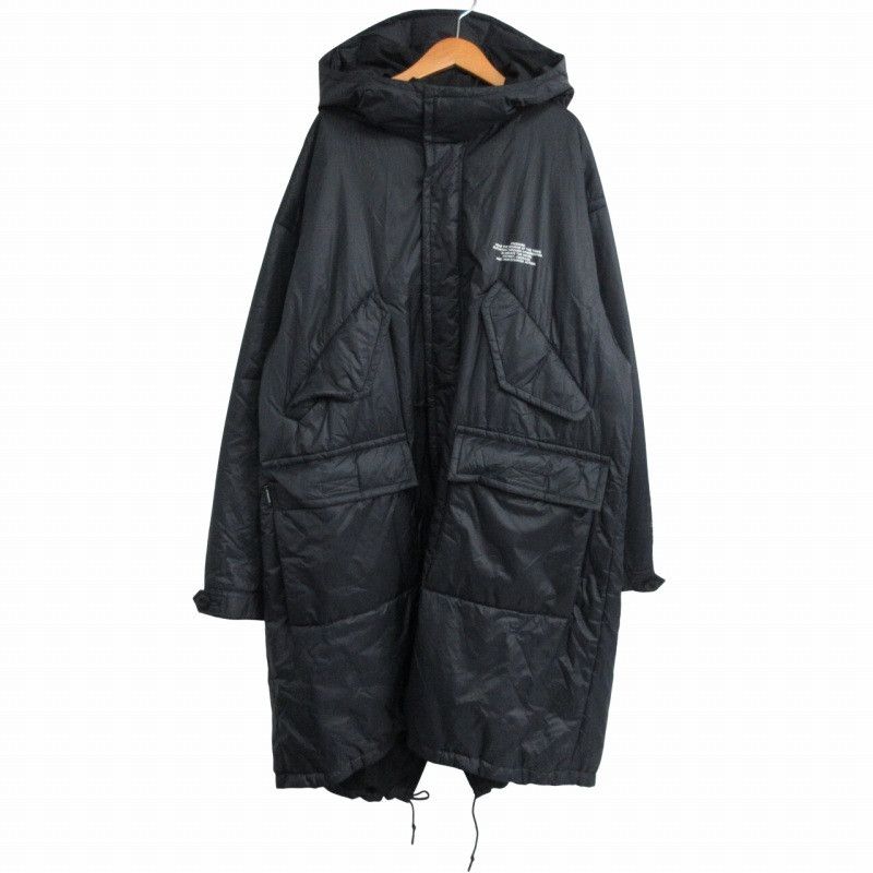 GU × Undercover UNDERCOVER × GU Padded Long Coat – Back Print – Black – XL Size US XL / EU 56 / 4 - 1 Thumbnail