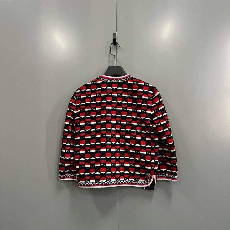 Gucci Gucci Black and red double G knitted short jacket 2501-Next Size US XXS / EU 40 - 2 Thumbnail