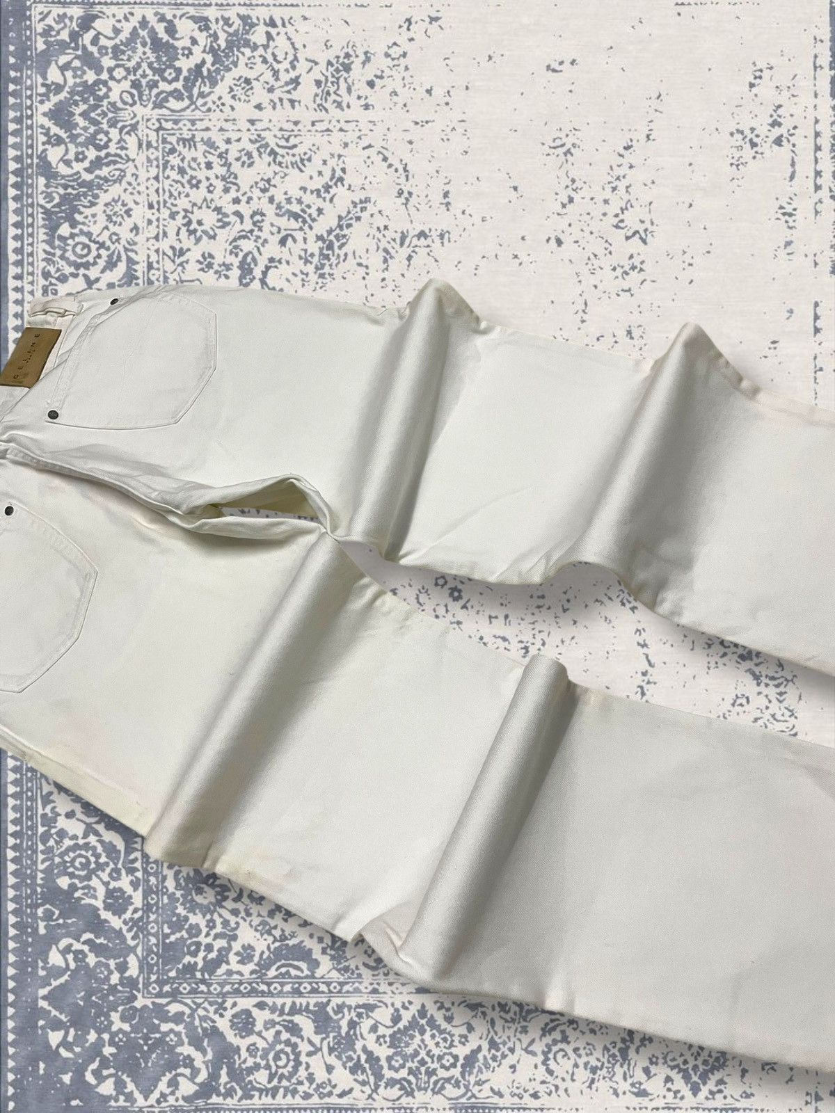 Celine Vintage Og 1990s Designer Celine Paris Baggy White Denim Size US 28 / EU 44 - 14 Thumbnail