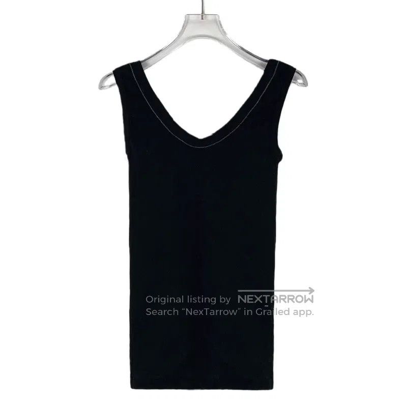 Brunello Cucinelli Brunello Cucinelli Black sequin cotton V-neck sleeveless k Size XS / US 0-2 / IT 36-38 - 2 Thumbnail