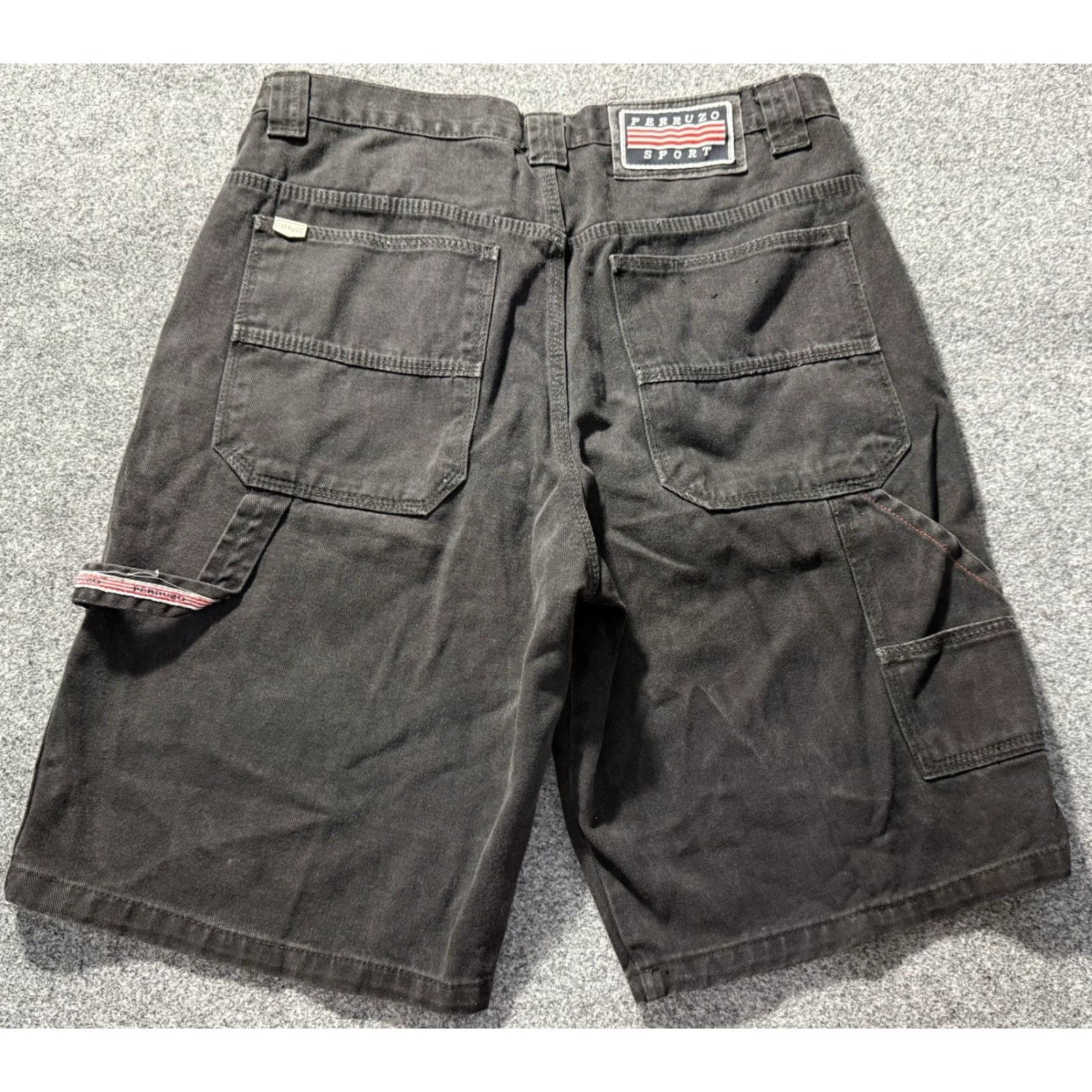 Denime VINTAGE Perruzo Sport Men Jorts Shorts 34 Black Denim Carpenter Baggy Grunge Skater Y2K Mens Size US 34 / EU 50 - 2 Thumbnail