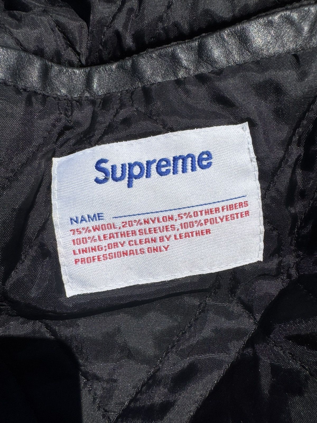 Supreme Supreme FW/06 “Fuck You Pay Me” Leather Varsity Team Jacket Size US M / EU 48-50 / 2 - 6 Thumbnail