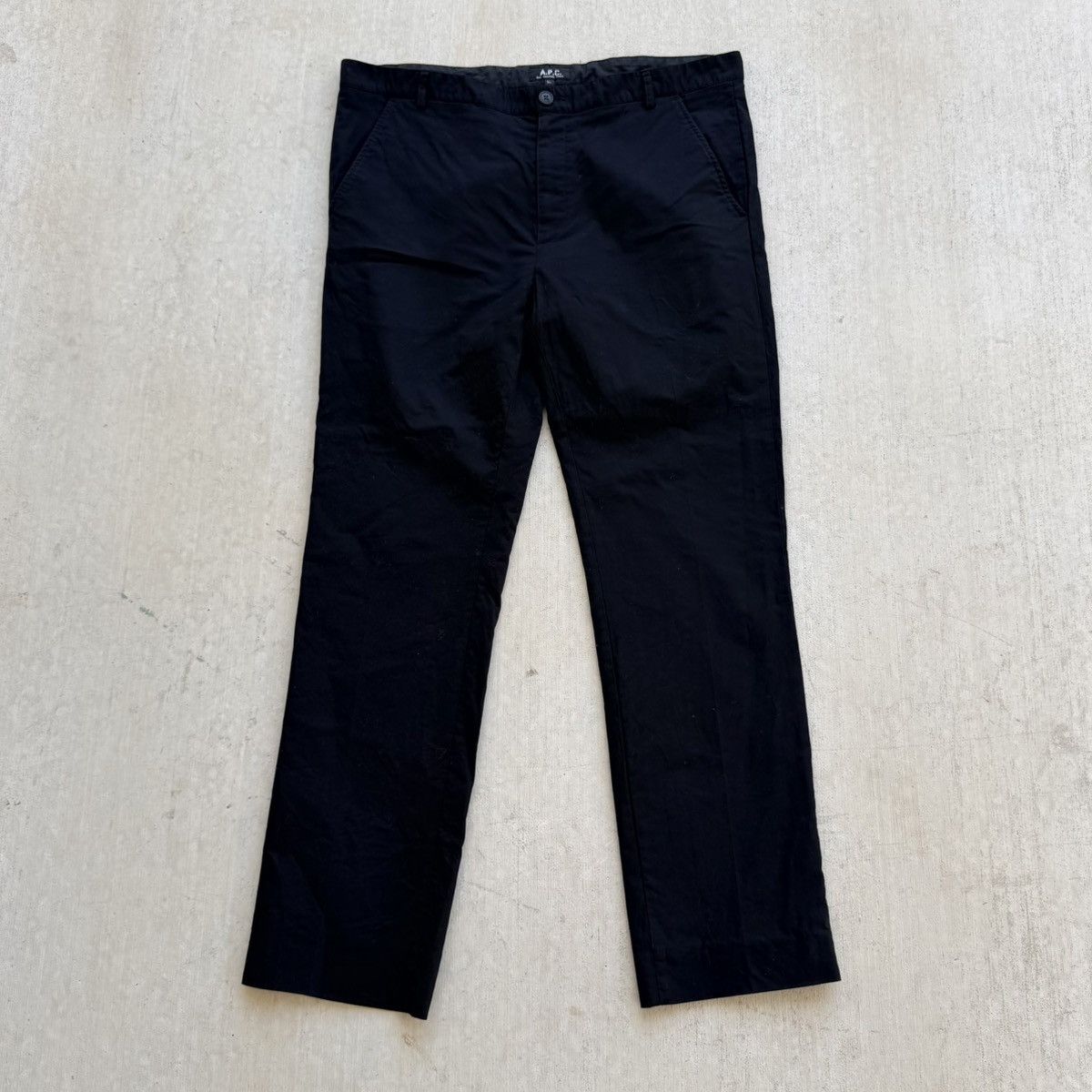 A.P.C. APC Rue Madame Chino Pants Black Size XL Flat Front Cotton Size US 37 - 1 Thumbnail