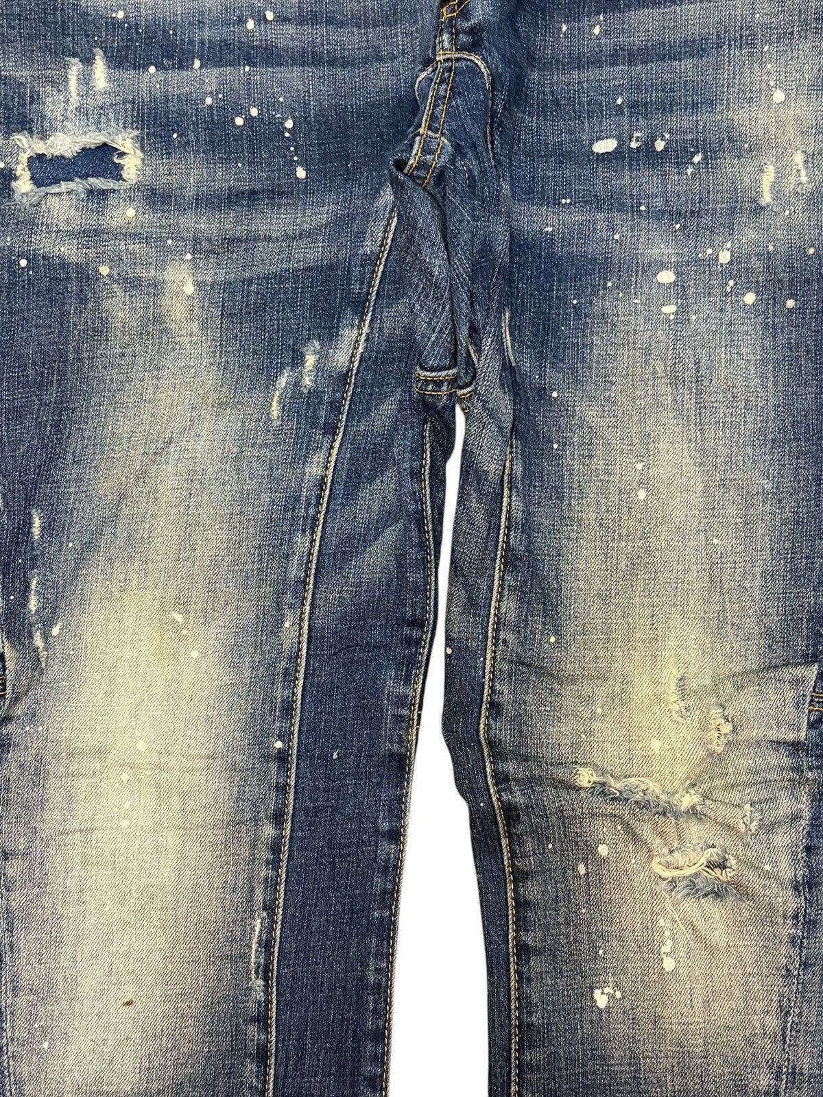 Dsquared2 Vintage Dsquared Bleached Wash Distressed Jeans Size 33" - 3 Thumbnail