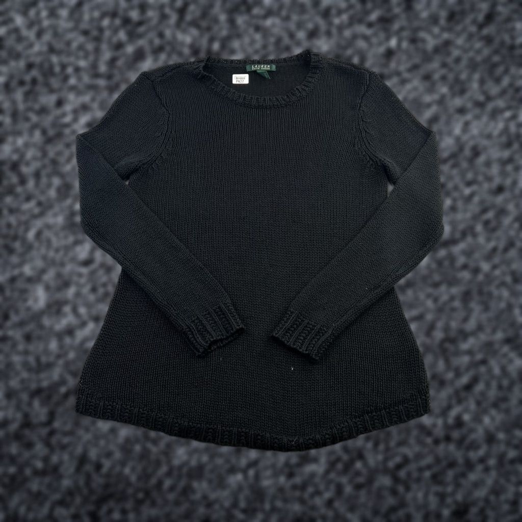 Ralph Lauren VINTAGE? Lauren Ralph Lauren Sweater Womens Large Black Knit Crewneck Pullover Classic Size L / US 10 / IT 46 - 1 Thumbnail