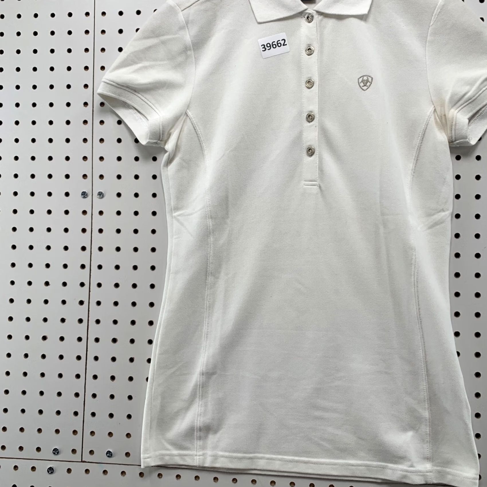Ariat Ariat Collared Polo Shirt Womens Small White Short Sleeve 15x25.5 Size S / US 4 / IT 40 - 3 Thumbnail