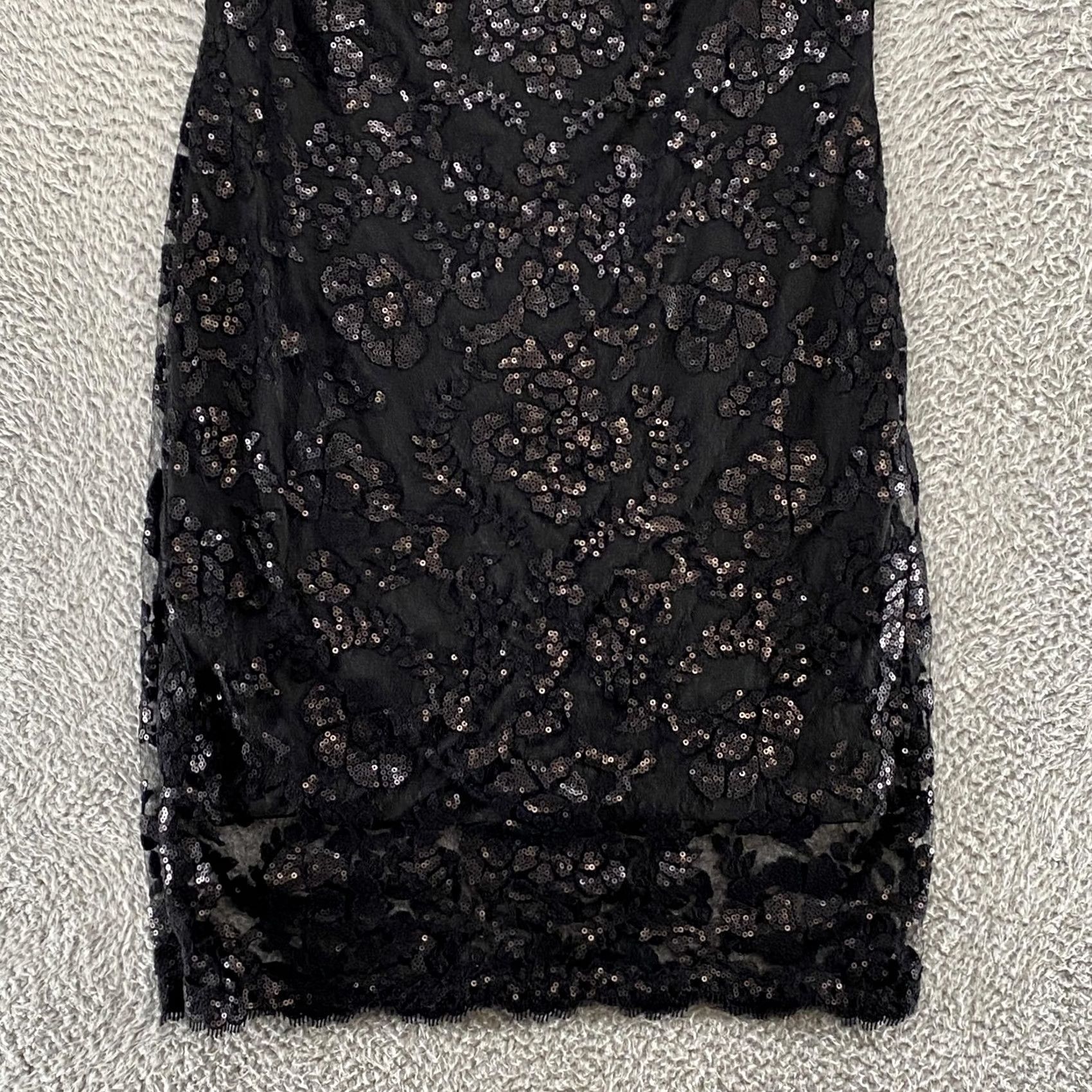 Tadashi Shoji Tadashi Shoji Dress Womens 16 Black Sequin Lace Sheath Illusion Party ALT1419M Size XXL / US 16-18 / IT 52-54 - 3 Thumbnail