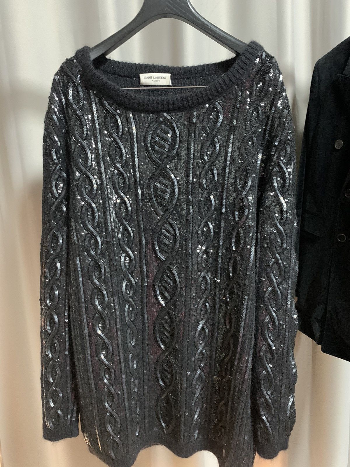Saint Laurent Paris Saint Laurent 2013FW Black oversized Sequins sweater Size US S / EU 44-46 / 1 - 1 Thumbnail