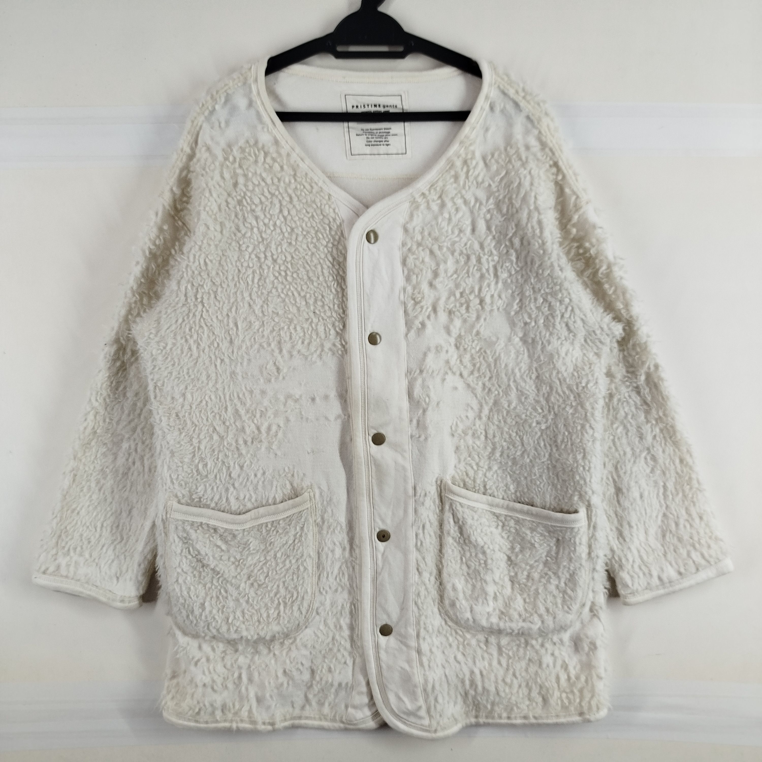 Japanese Brand Pristine Gents Cardigan Wool Sheep Organic Cotton Size L / US 10 / IT 46 - 1 Thumbnail