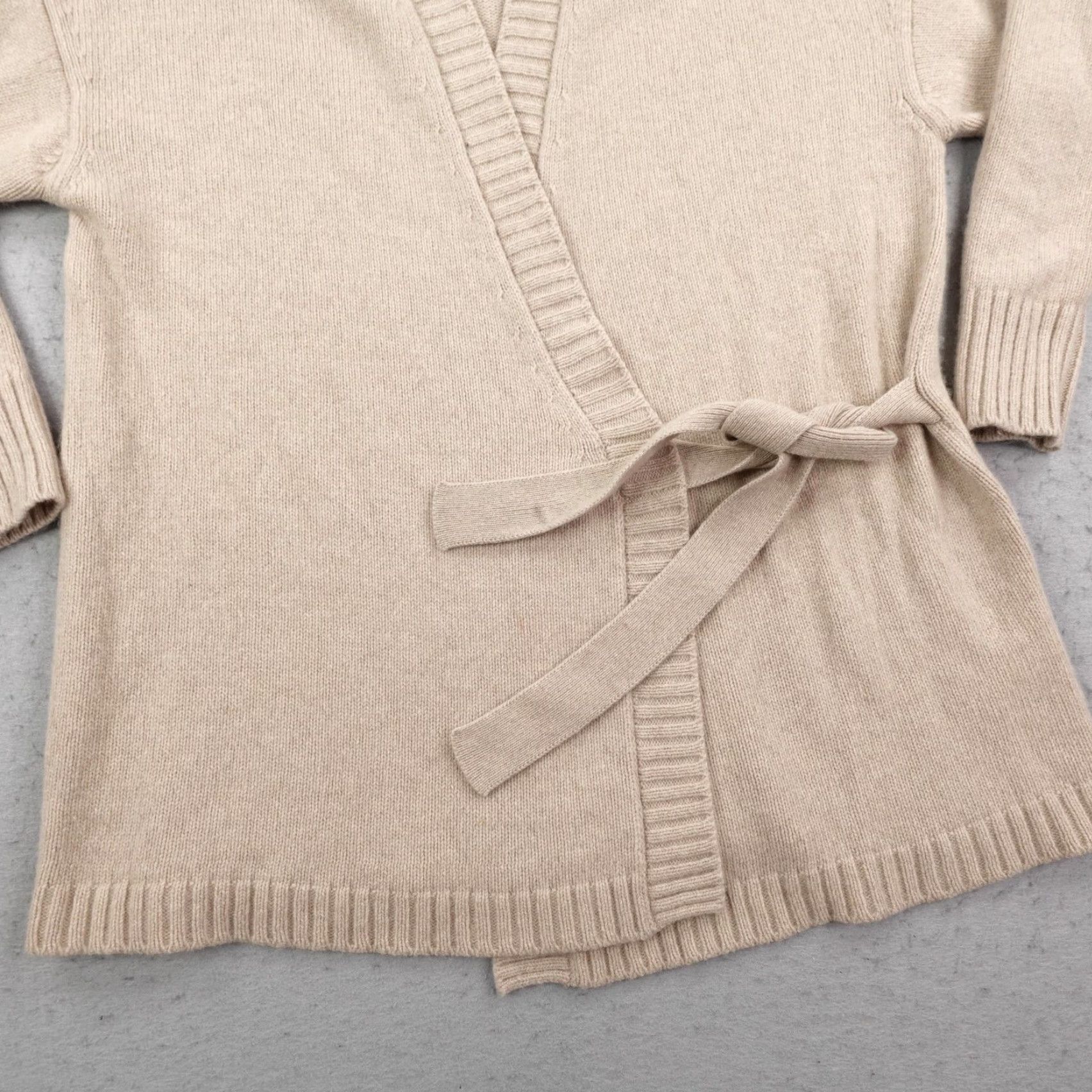 Outerknown Outerknown Sweater Womens Medium Beige Eva Wrap Cardigan Belted Cashmere Wool Size M / US 6-8 / IT 42-44 - 3 Thumbnail