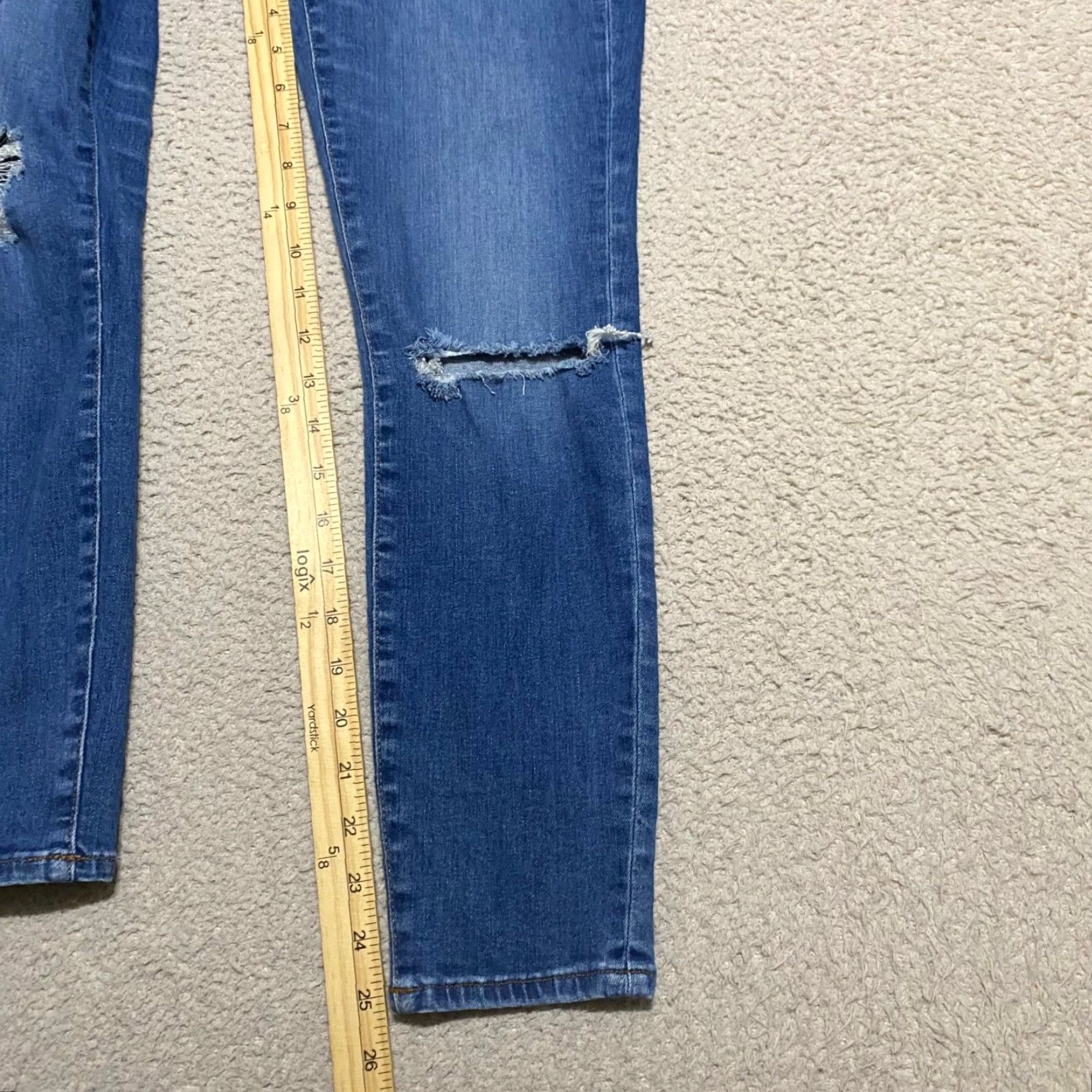 Madewell Madewell Jeans Womens Blue Denim High Rise Skinny Crop Distressed 27 Regular 5-Pocket Style Womens Jeans Size 27" / US 4 / IT 40 - 3 Thumbnail