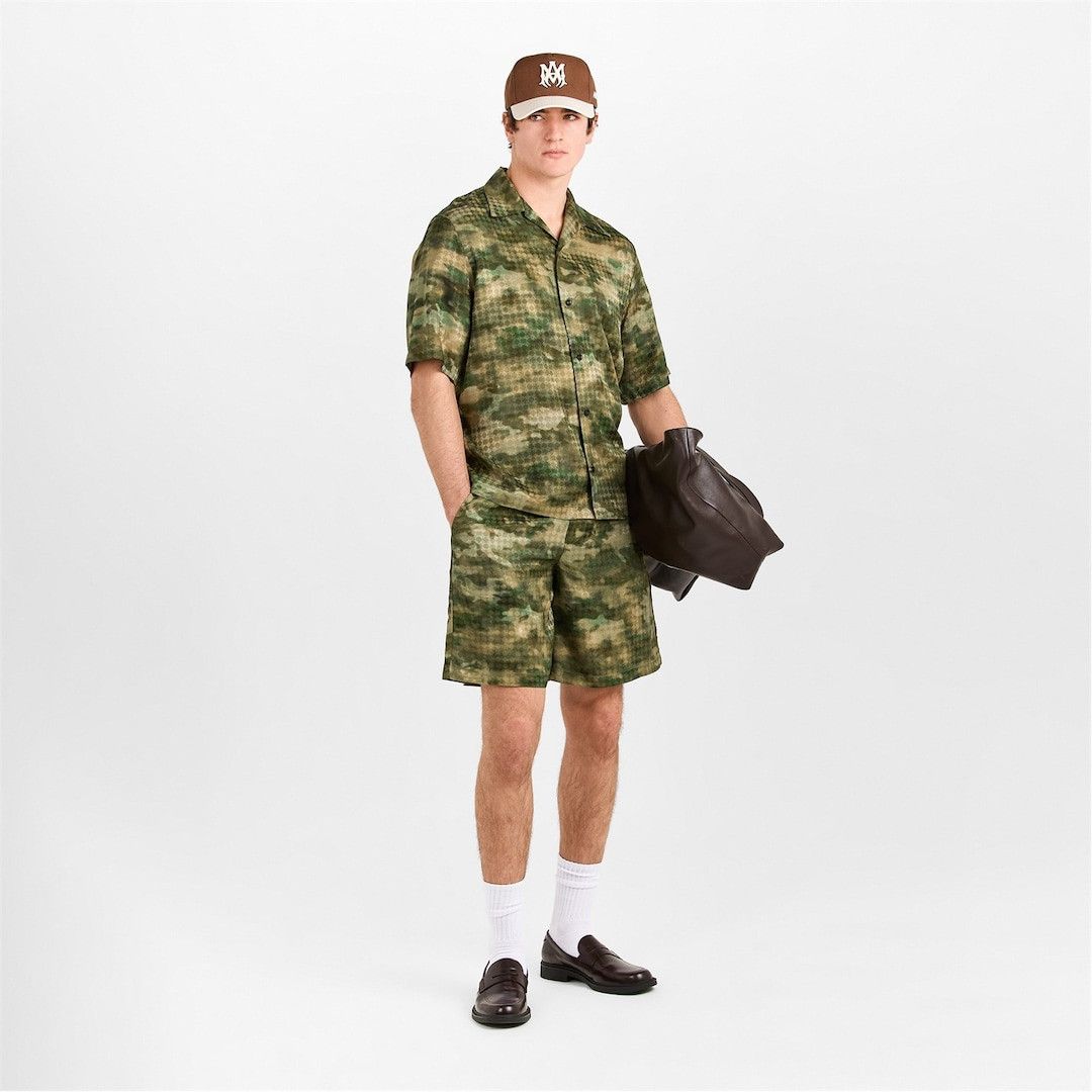 Amiri os11x0326 MA Camo Short Sleeve Bowling Shirt in Multicolor Size US S / EU 44-46 / 1 - 6 Thumbnail
