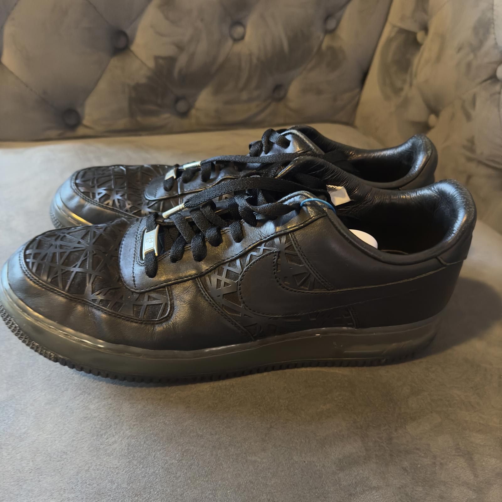 Nike Rare -Black Nike Air Force 1 Sneakers Size US 13 / EU 46 - 3 Thumbnail