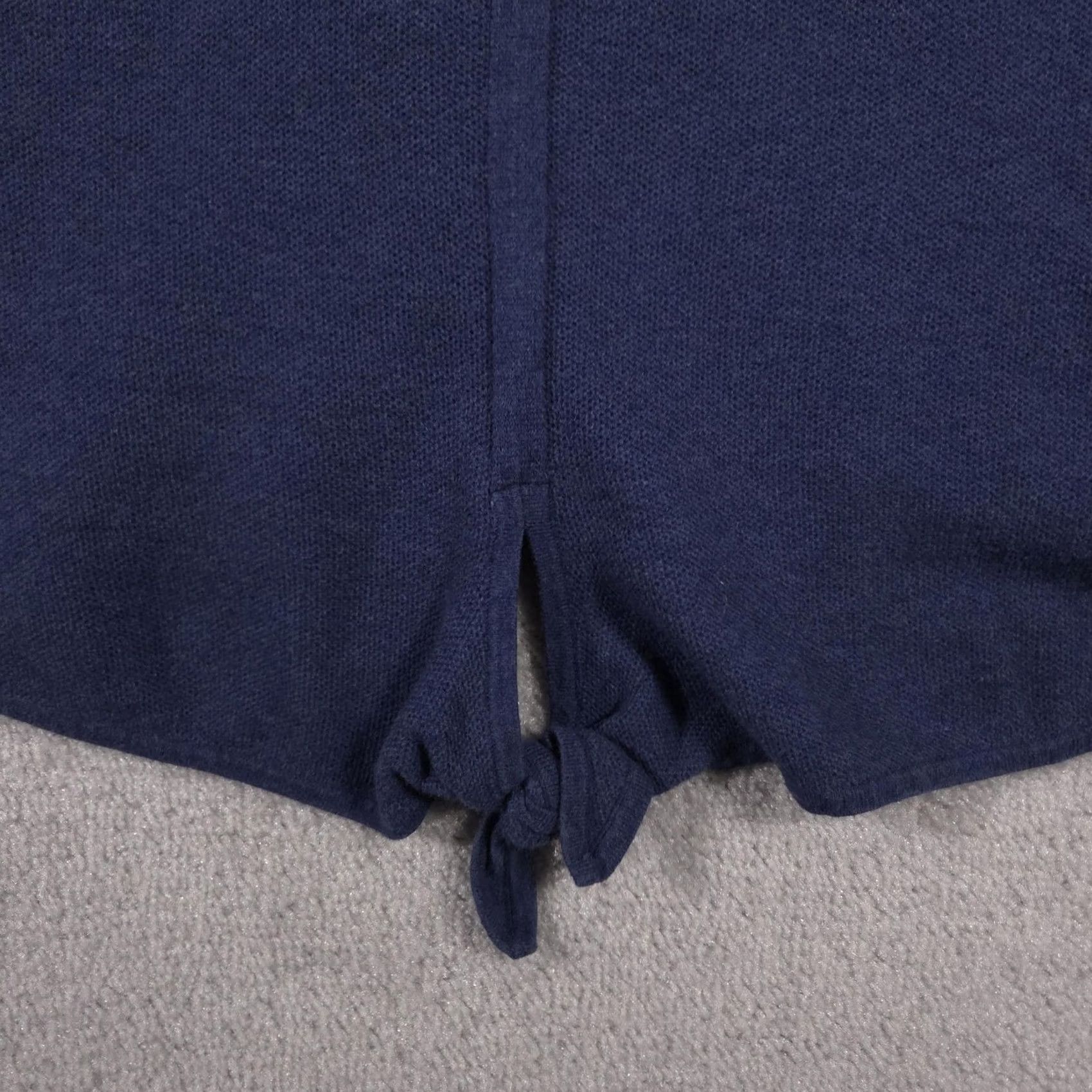 J. Jill VINTAGE J Jill Sweater Womens 2X Blue Knit Pullover Tie Front Long Sleeve Casual Top Size XXL / US 16-18 / IT 52-54 - 4 Thumbnail