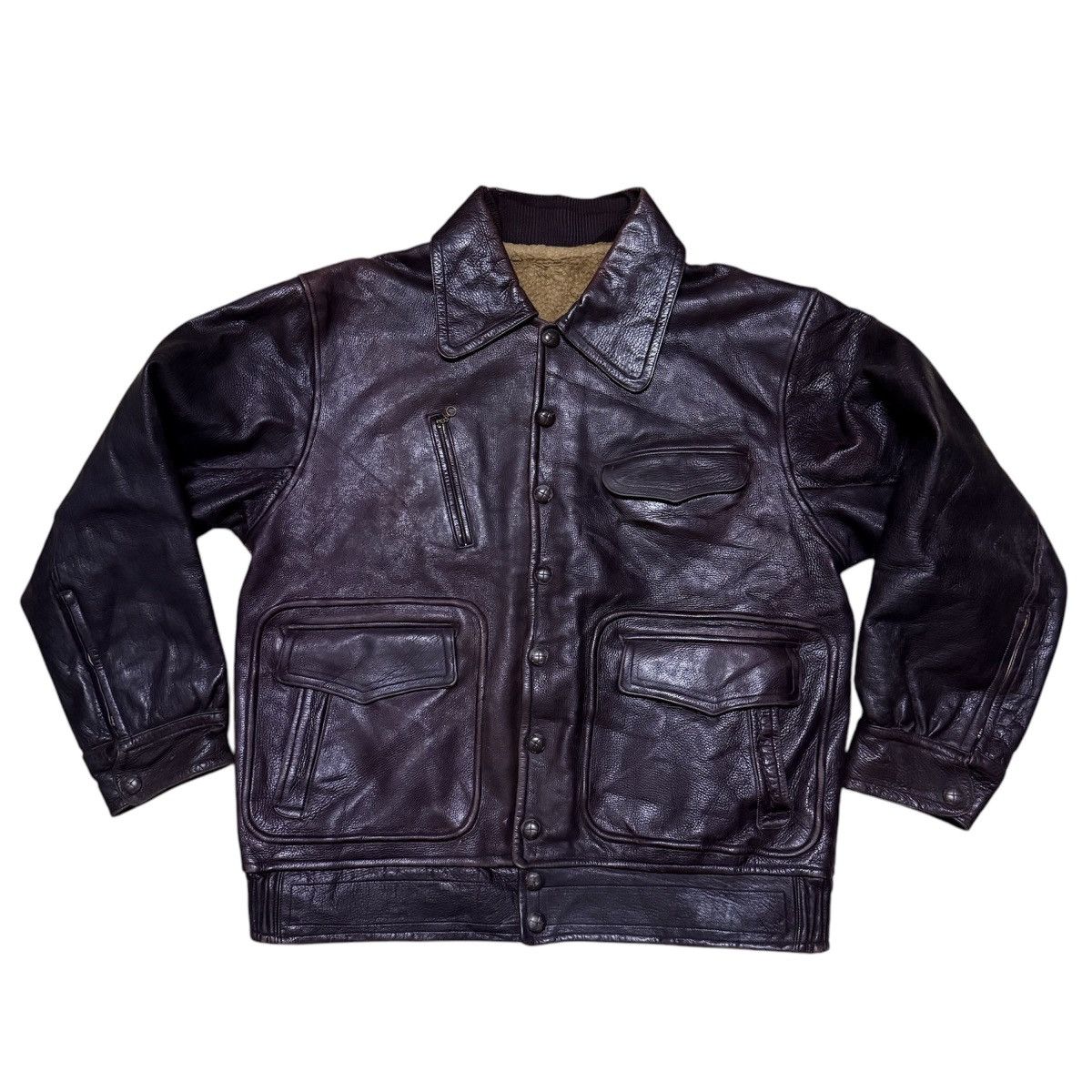 Genuine Leather Vintage Leather Jacket Size US S / EU 44-46 / 1 - 1 Thumbnail
