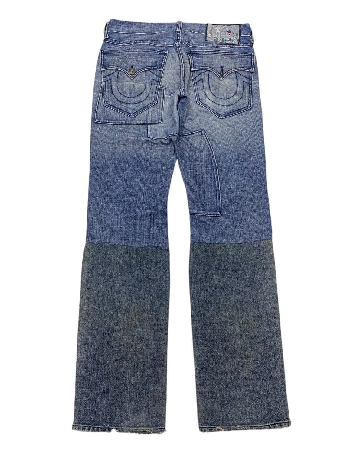True Religion 🔥TRUE RELIGION PATCHWORK DISTRESSED DENIM JEANS Size US 34 / EU 50 - 3 Thumbnail