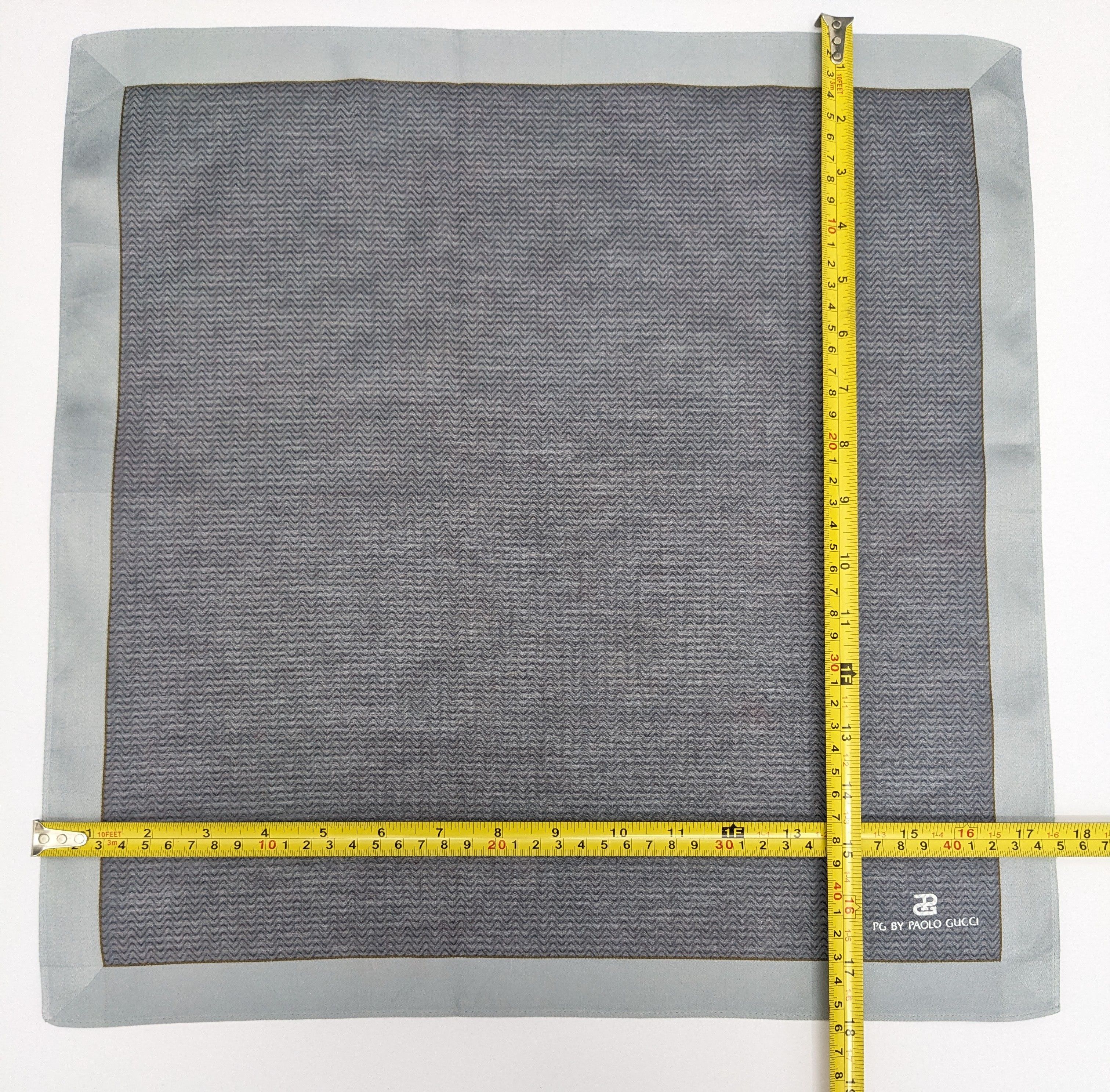 Paolo Gucci Paolo Gucci Designer Handkerchief Grey Geometric Pattern Size ONE SIZE - 4 Thumbnail