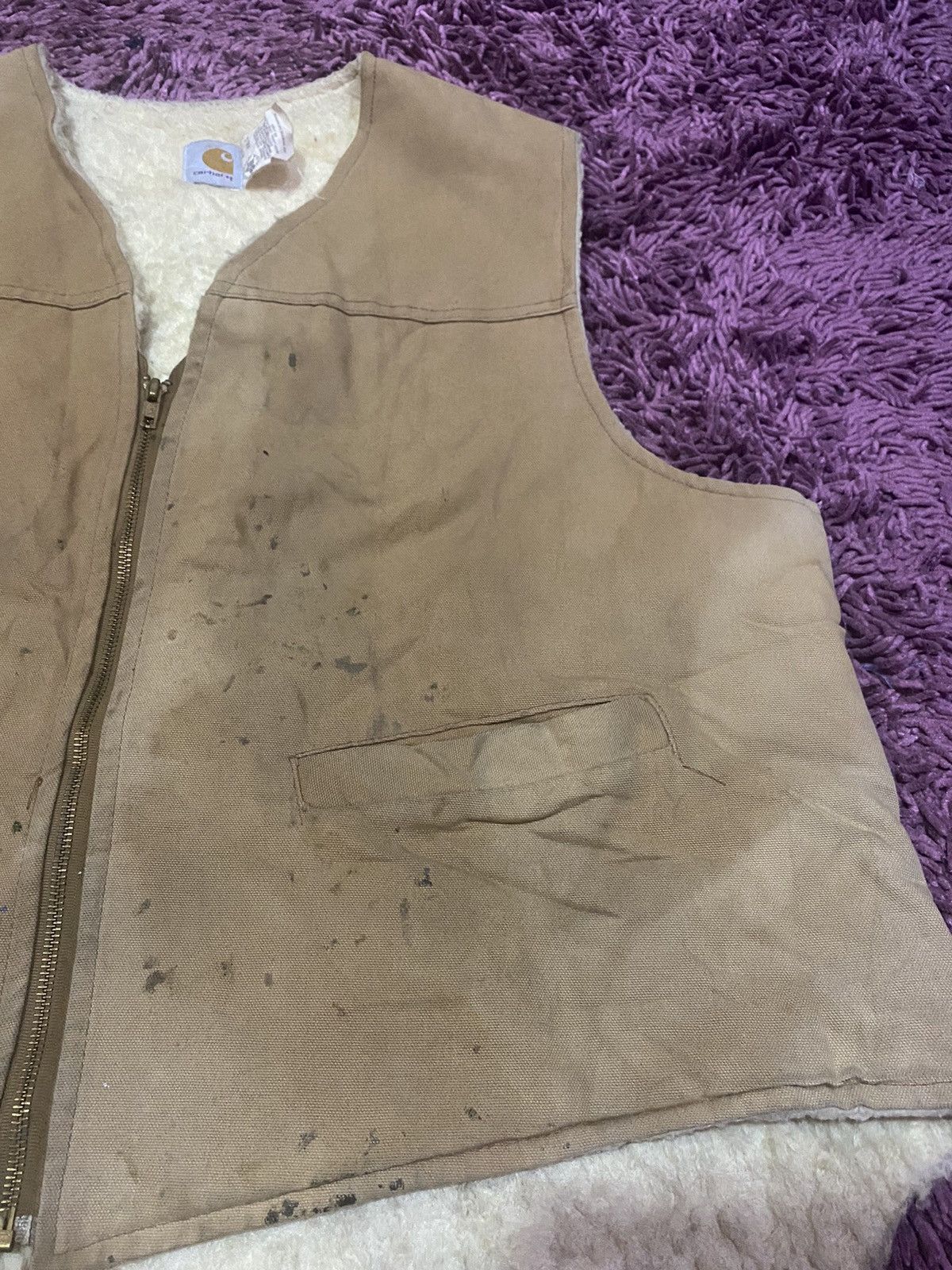 Carhartt × Vintage Vintage 90s Carhartt Vest Sherpa Inner Size US XXL / EU 58 / 5 - 3 Thumbnail
