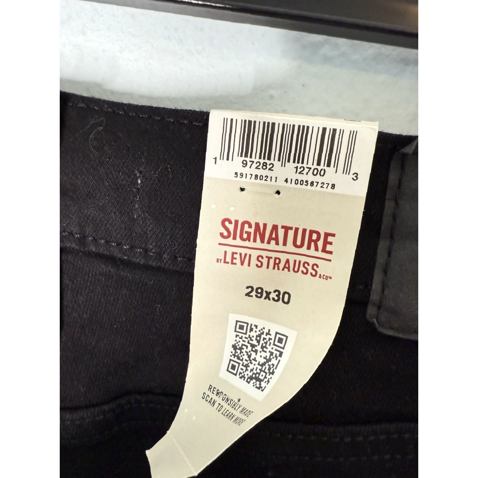Levi's Levi's Jeans Slim Black 29x30 Mens NWT Signature Pants Slim Fit Pockets Stretch Cotton Polyester Elastane New with Tags NWT Size US 29 - 4 Thumbnail