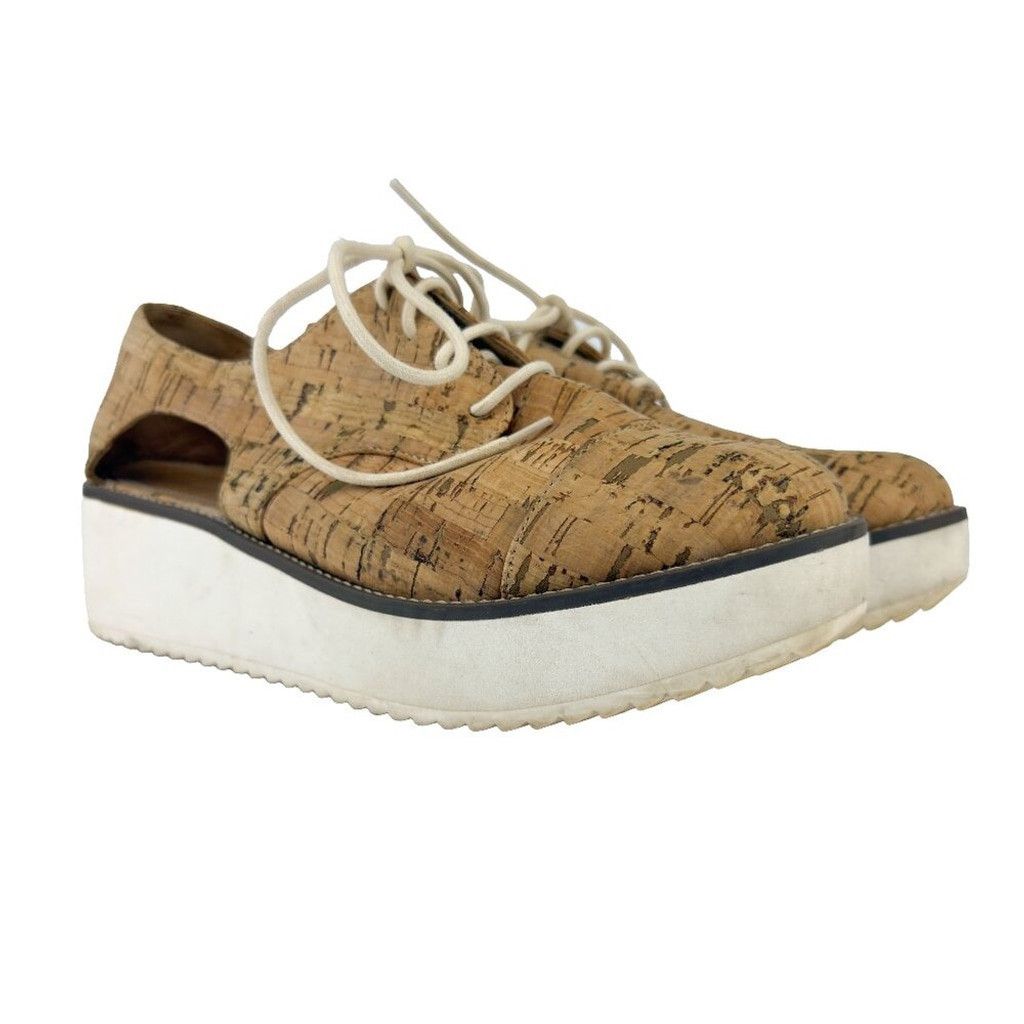 SCHUTZ SCHUTZ Oxford Cut Out Cork Lightweight Contemporary Tan Size US 11 / IT 41 - 2 Thumbnail