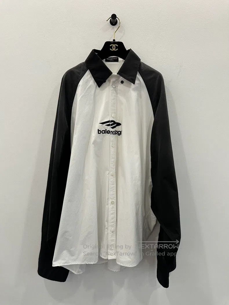 Balenciaga Balenciaga Black and White 3B Logo Embroidered Loose Fit S Size US M / EU 48-50 / 2 - 1 Thumbnail