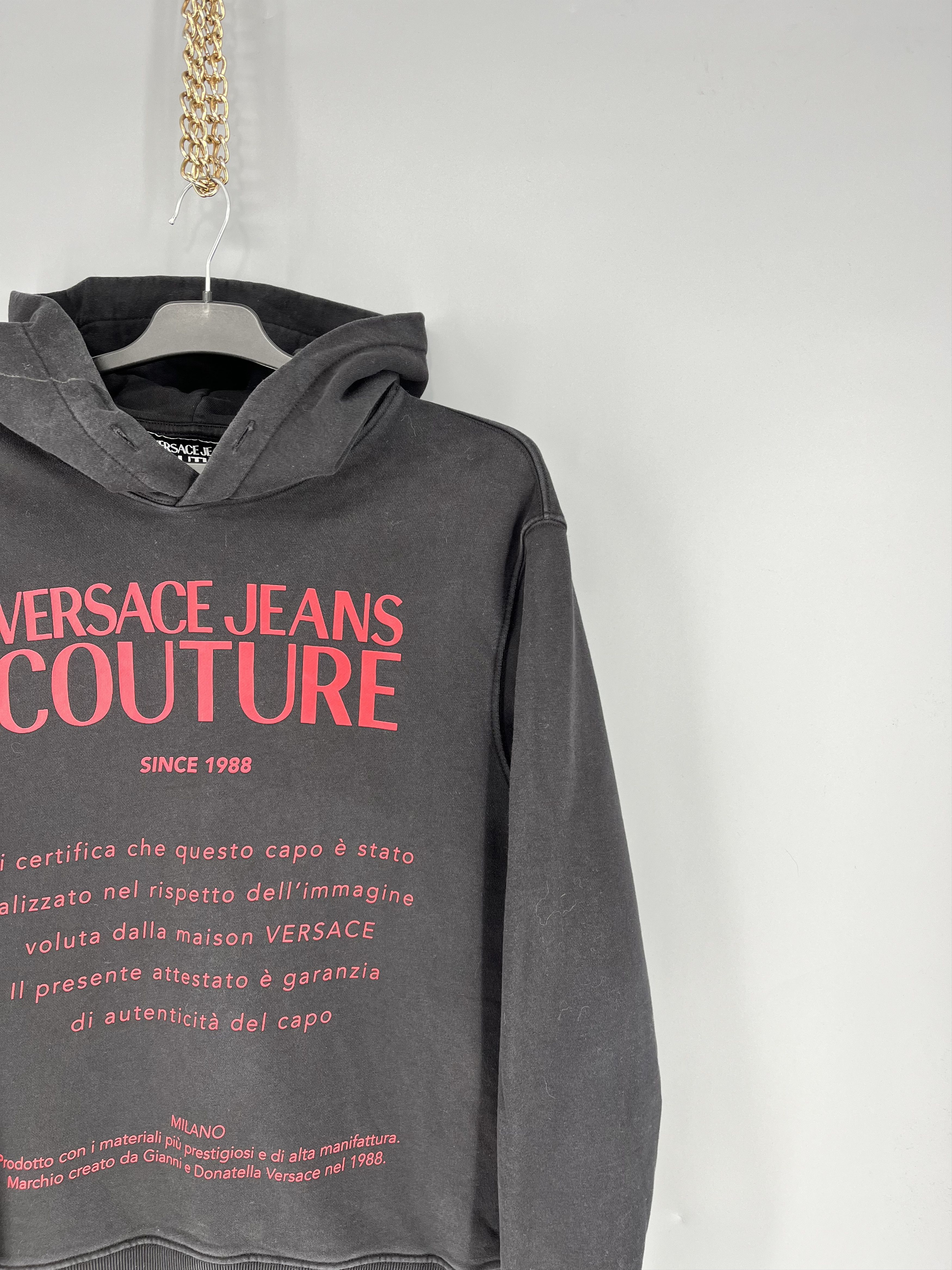 Versace Jeans Couture Versace Jeans Couture Men's Black Red Logo Hooded Sweatshirt Size US S / EU 44-46 / 1 - 5 Thumbnail