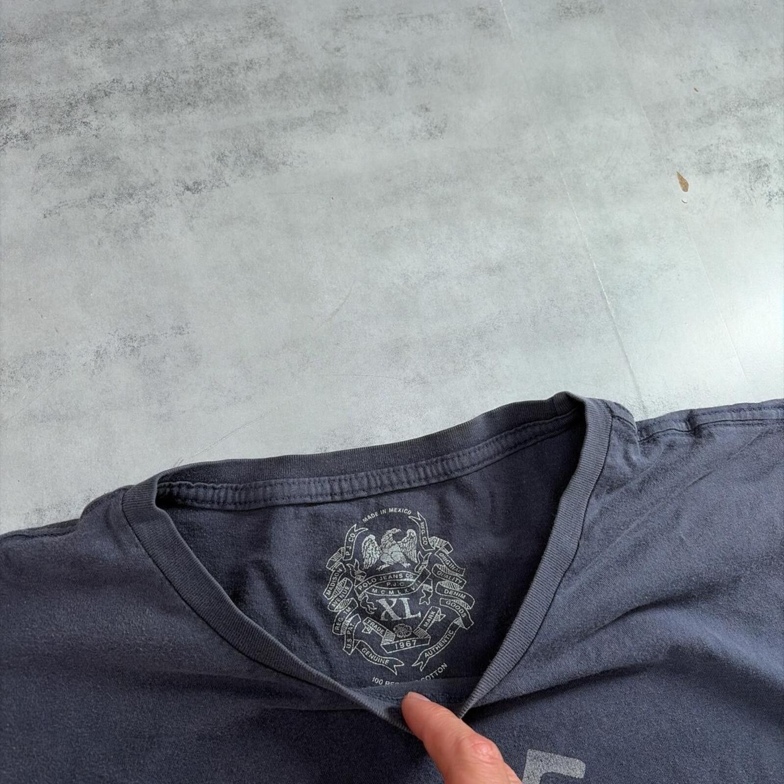 Polo Ralph Lauren Y2K Navy Polo Jeans Company Grunge Gothic T-Shirt Size US XL / EU 56 / 4 - 6 Thumbnail
