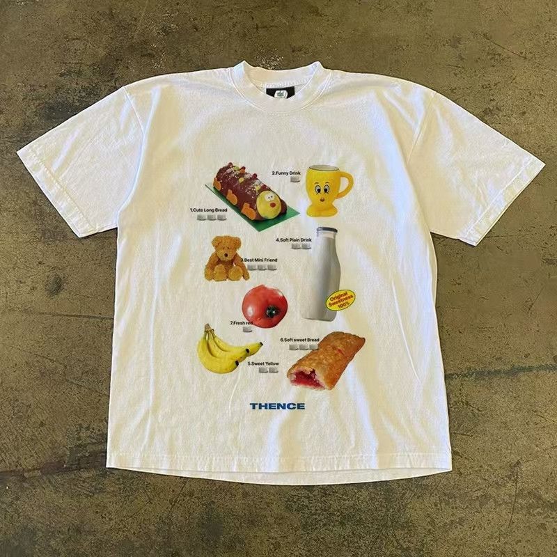 Vintage American retro breakfast print cotton t-shirt Size US M / EU 48-50 / 2 - 1 Thumbnail