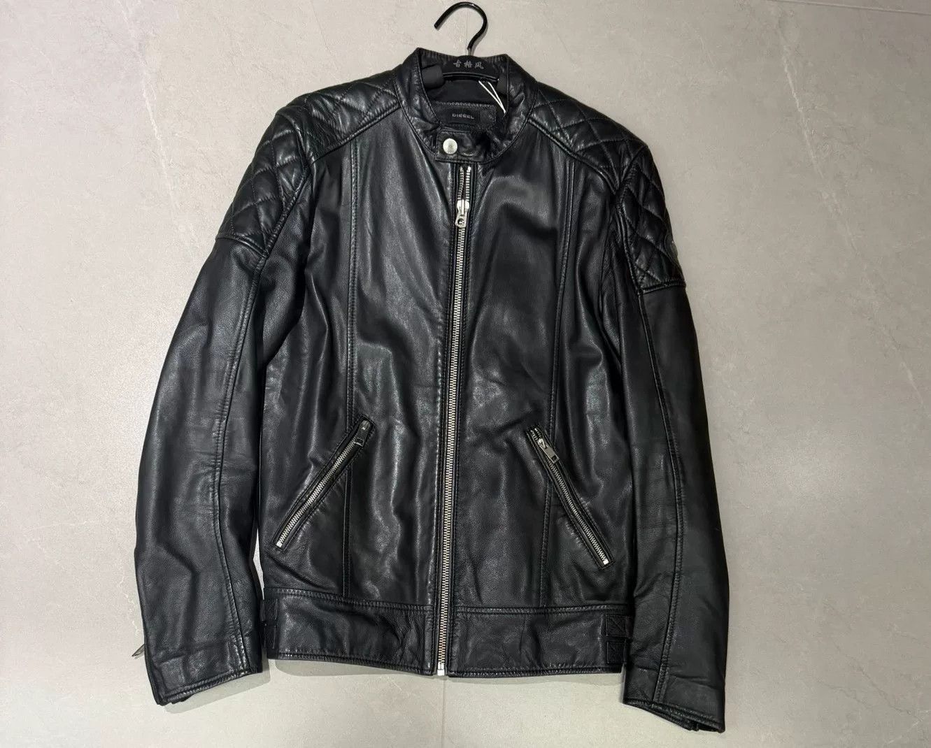Diesel Diesel Men's Biker Black Leather Jacket Size US L / EU 52-54 / 3 - 1 Thumbnail